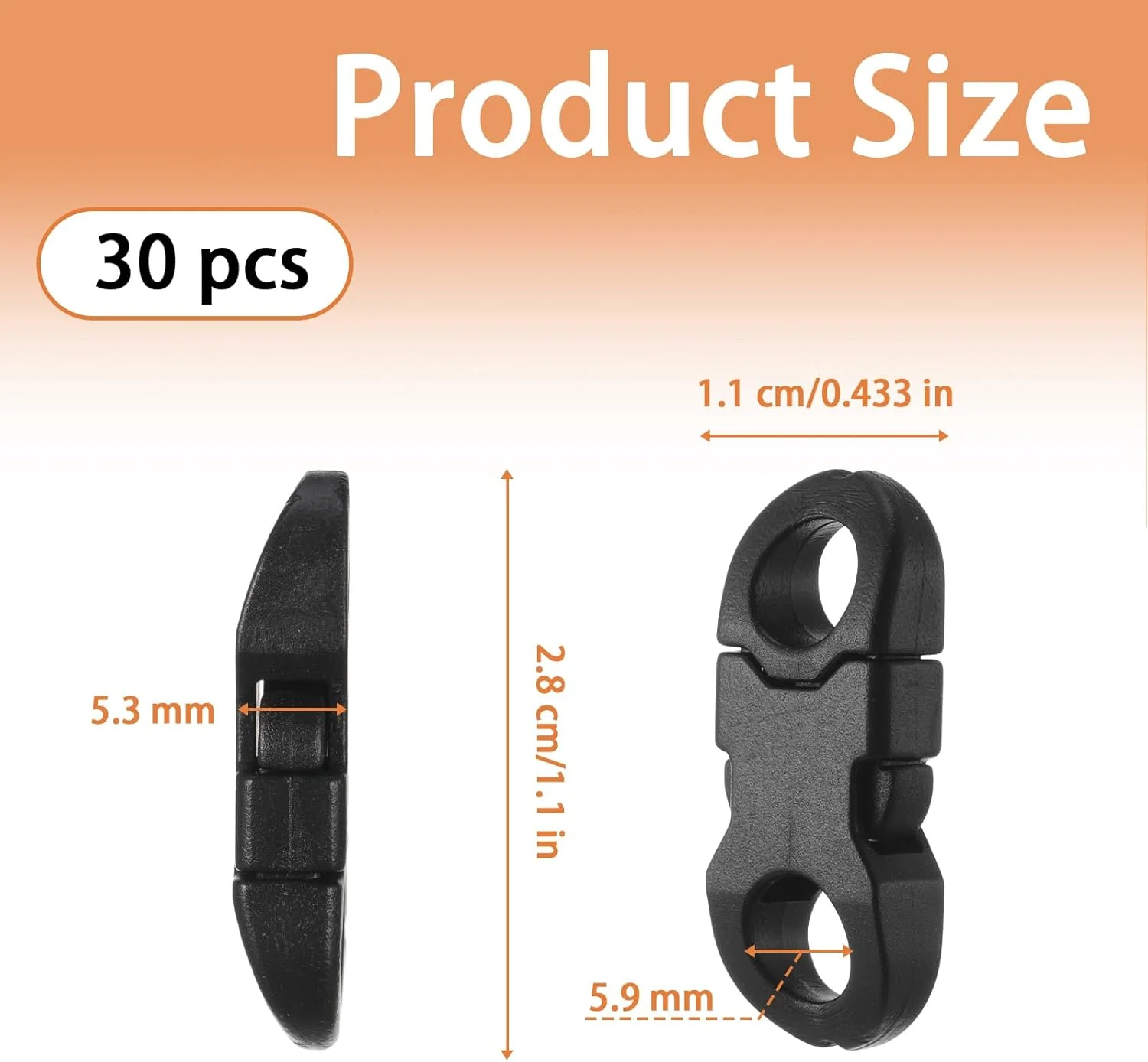 30 عدد سگک پاراکورد، سگک ایمنی جدا شونده کوچک، سگک پلاستیکی رهاسازی جانبی 6 میلی متری برای دستبند چتر نجات، گردنبند، صنایع دستی DIY، بند دوربین، حلقه های لوازم جانبی، مشکی، یک سایز 30 عدد سگک پاراکورد، سگک ایمنی جدا شونده کوچک، سگک پلاستیکی رهاسازی جانبی 6 میلی متری برای دستبند چتر نجات، گردنبند، صنایع دستی DIY، بند دوربین، حلقه های لوازم جانبی، مشکی، یک سایز