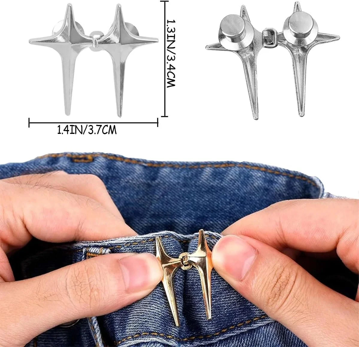 پاوتکسپوم 8 ست دکمه ستاره ای قابل تنظیم برای تنگ کردن کمر شلوار، ست سگک کمری قابل تنظیم بدون نیاز به دوخت و ابزار، سگک های کمری تزئینی جداشدنی، دکمه های سوزنی جین برای شلوار جین، شلوار و دامن های گشاد پاوتکسپوم 8 ست دکمه ستاره ای قابل تنظیم برای تنگ کردن کمر شلوار، ست سگک کمری قابل تنظیم بدون نیاز به دوخت و ابزار، سگک های کمری تزئینی جداشدنی، دکمه های سوزنی جین برای شلوار جین، شلوار و دامن های گشاد