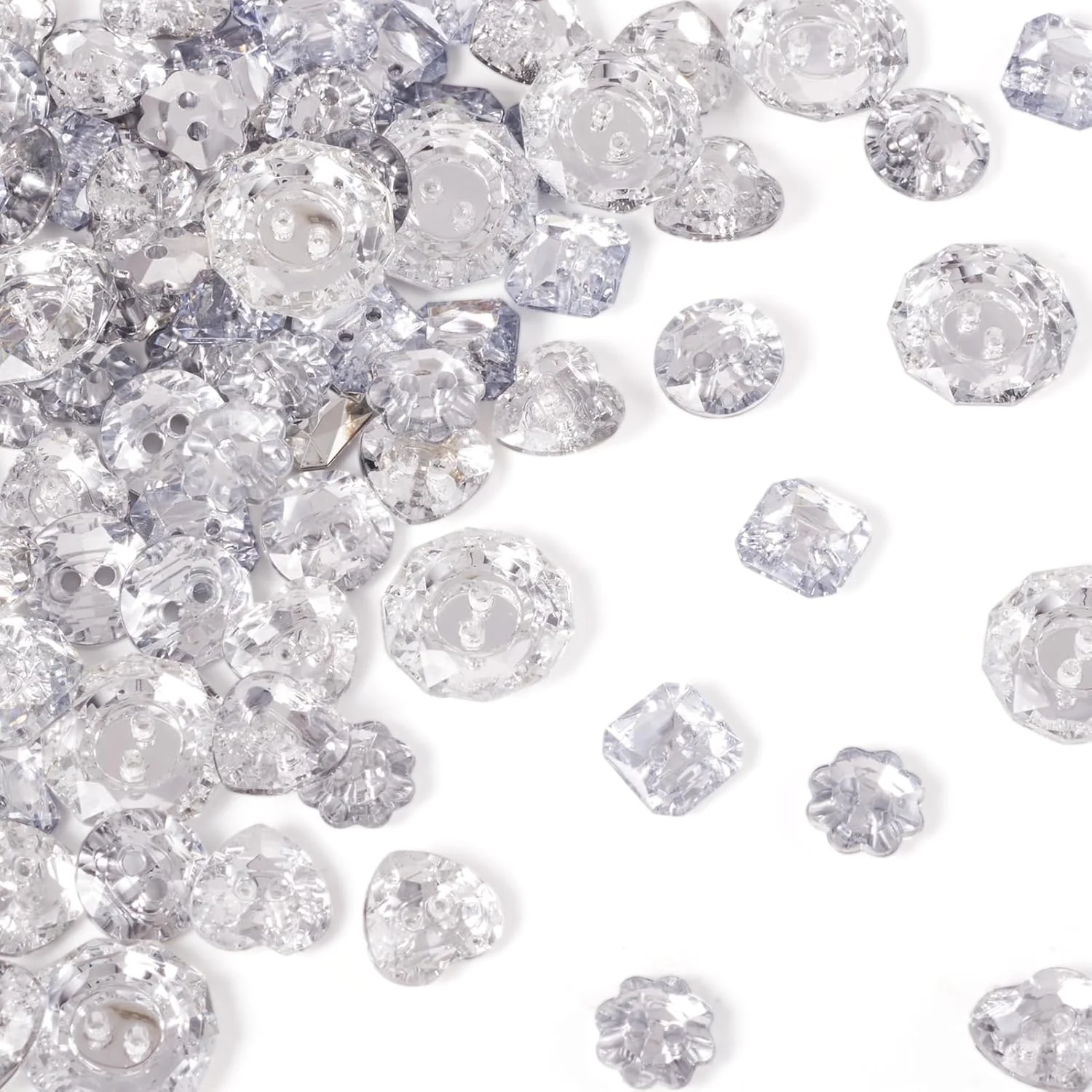 پانداهال 100 عدد دکمه های دو سوراخه اکریلیک کریستالی شفاف با نگین های بدلیجات برای دوخت و اتصال، مناسب برای ساخت زیورآلات و اسکرپ بوک، سایز BUTT-X0001 پانداهال 100 عدد دکمه های دو سوراخه اکریلیک کریستالی شفاف با نگین های بدلیجات برای دوخت و اتصال، مناسب برای ساخت زیورآلات و اسکرپ بوک، سایز BUTT-X0001