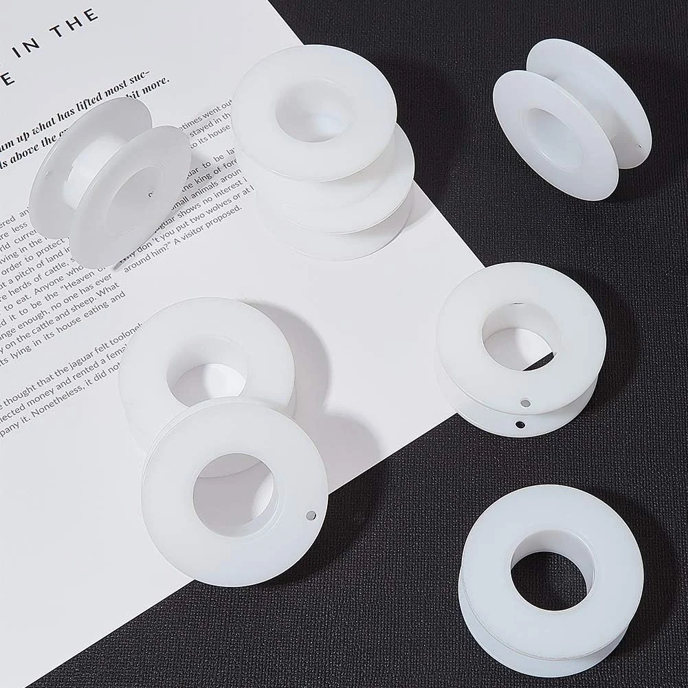 PandaHall 20 عدد قرقره پلاستیکی سفید 20 میلی متری، قرقره های خالی برای روبان، مهره، سیم و حلقه سیم PandaHall 20 عدد قرقره پلاستیکی سفید 20 میلی متری، قرقره های خالی برای روبان، مهره، سیم و حلقه سیم