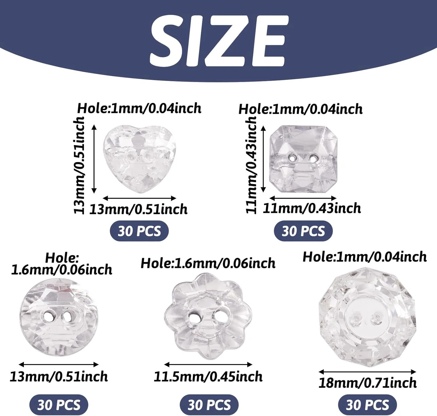 پانداهال 100 عدد دکمه های دو سوراخه اکریلیک کریستالی شفاف با نگین های بدلیجات برای دوخت و اتصال، مناسب برای ساخت زیورآلات و اسکرپ بوک، سایز BUTT-X0001 پانداهال 100 عدد دکمه های دو سوراخه اکریلیک کریستالی شفاف با نگین های بدلیجات برای دوخت و اتصال، مناسب برای ساخت زیورآلات و اسکرپ بوک، سایز BUTT-X0001