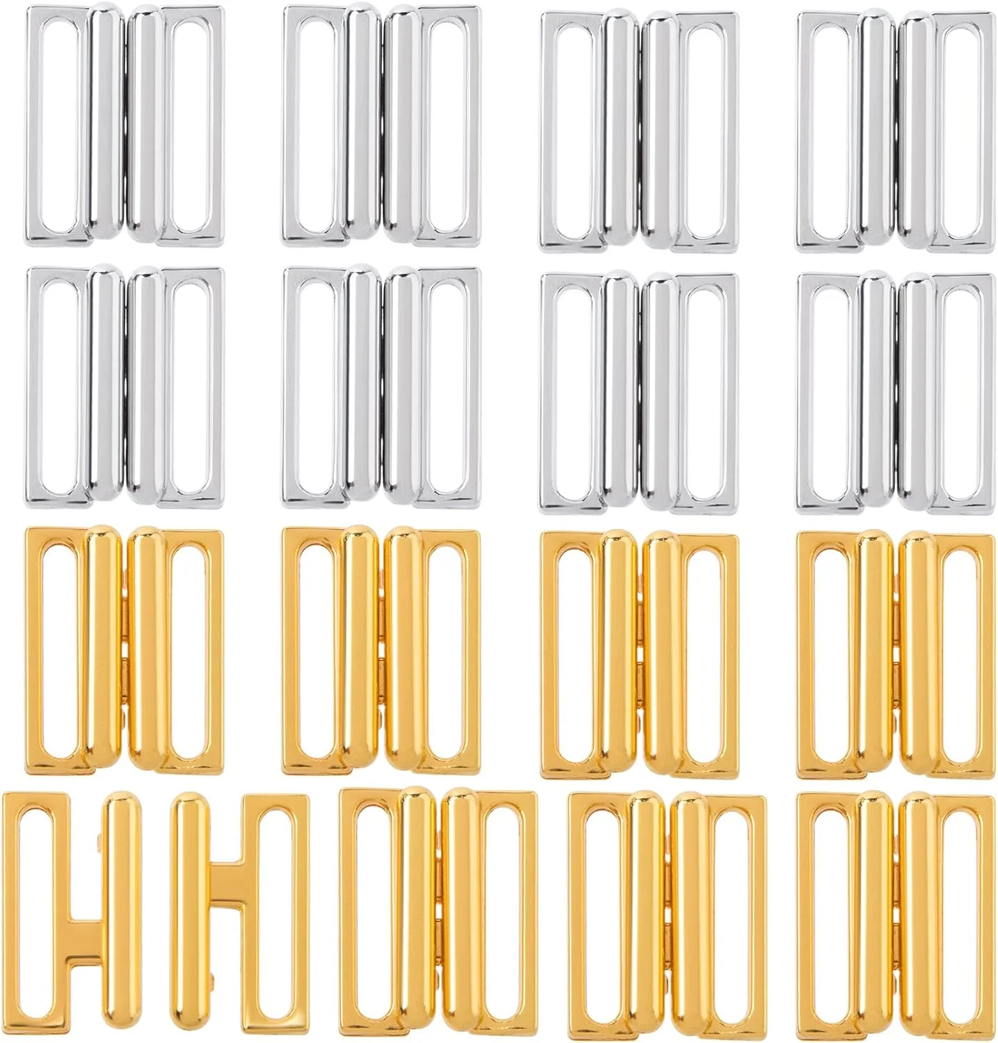 پگو 16 ست قلاب بند سوتین، جایگزین سگک فلزی سوتین، گیره های قابل تنظیم لباس شنا برای مایو، لوازم جانبی سگک بند سوتین آلیاژی برای DIY (طلایی و نقره ای) پگو 16 ست قلاب بند سوتین، جایگزین سگک فلزی سوتین، گیره های قابل تنظیم لباس شنا برای مایو، لوازم جانبی سگک بند سوتین آلیاژی برای DIY (طلایی و نقره ای)