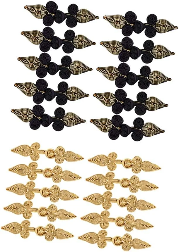 20 جفت دکمه قورباغه ای گره ای چینی مهره دار برای لباس 20 جفت دکمه قورباغه ای گره ای چینی مهره دار برای لباس