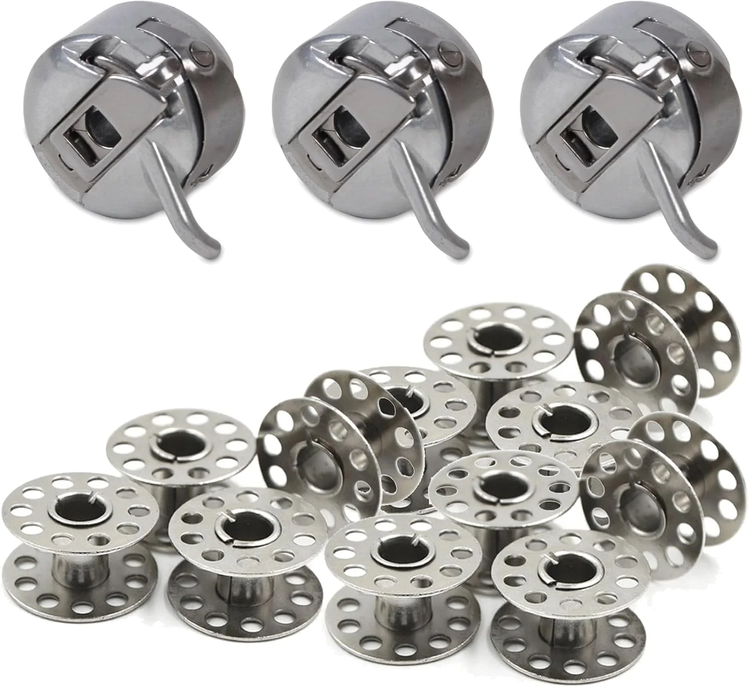 ماسوره چرخ خیاطی Paicreate، 3 عدد جعبه ماسوره چرخ خیاطی و 12 عدد ماسوره خالی فلزی قرقره نخ برای لوازم جانبی خیاطی چرخ خیاطی خانگی ابزار کاردستی ماسوره چرخ خیاطی Paicreate، 3 عدد جعبه ماسوره چرخ خیاطی و 12 عدد ماسوره خالی فلزی قرقره نخ برای لوازم جانبی خیاطی چرخ خیاطی خانگی ابزار کاردستی