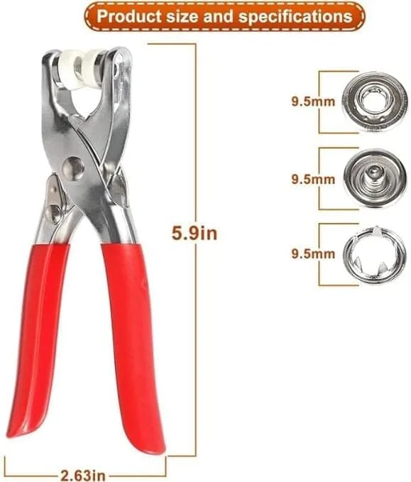 ست دکمه فشاری 200 عددی OZKET (100 عدد دکمه نقره ای + 100 عدد حلقه رنگی) ست پنج دکمه فلزی مسی با انبر دستی برای خیاطی و کاردستی، ست دکمه 9.5 میلی متری ست دکمه فشاری 200 عددی OZKET (100 عدد دکمه نقره ای + 100 عدد حلقه رنگی) ست پنج دکمه فلزی مسی با انبر دستی برای خیاطی و کاردستی، ست دکمه 9.5 میلی متری