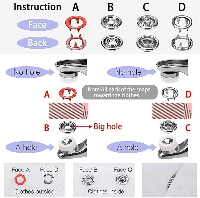 ست دکمه فشاری 200 عددی OZKET (100 عدد دکمه نقره ای + 100 عدد حلقه رنگی) ست پنج دکمه فلزی مسی با انبر دستی برای خیاطی و کاردستی، ست دکمه 9.5 میلی متری ست دکمه فشاری 200 عددی OZKET (100 عدد دکمه نقره ای + 100 عدد حلقه رنگی) ست پنج دکمه فلزی مسی با انبر دستی برای خیاطی و کاردستی، ست دکمه 9.5 میلی متری