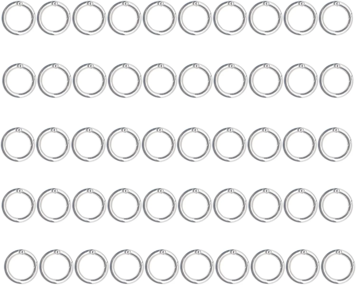 حلقه های فنری OZXNO، بسته 50 عددی، کارابین آلیاژ روی، گیره فشاری فنری گرد، جاکلیدی برای زنجیر کلید، کیف، کیف دستی حلقه های فنری OZXNO، بسته 50 عددی، کارابین آلیاژ روی، گیره فشاری فنری گرد، جاکلیدی برای زنجیر کلید، کیف، کیف دستی