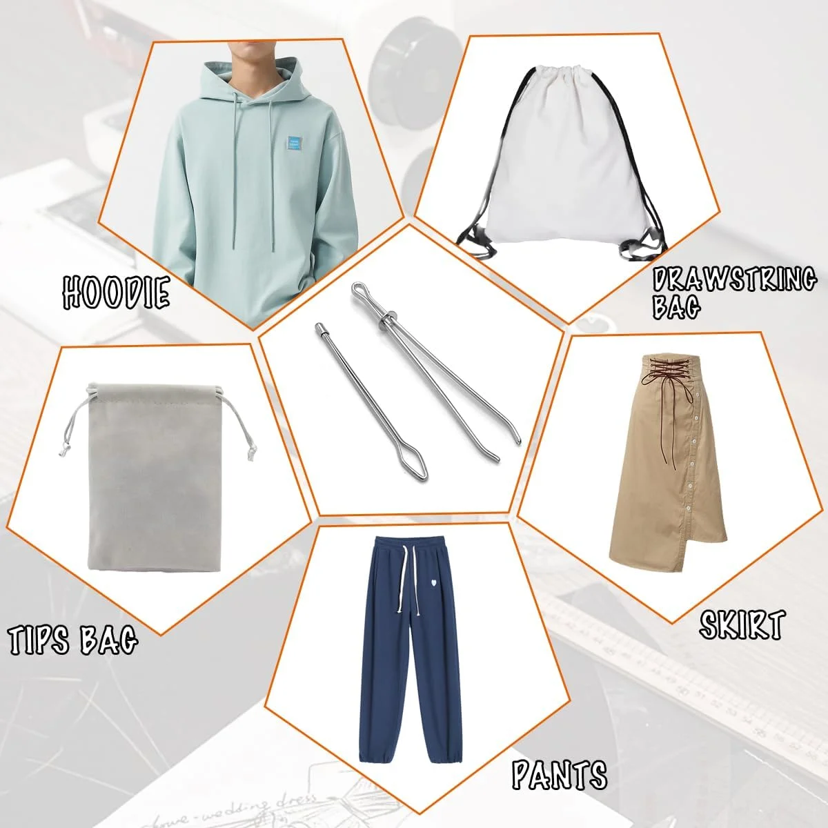 OWMOSYX 6 عدد سوزن نخ کش بند ناف فلزی DIY، گیره نخ کش طناب، ابزار خیاطی موچین برای هودی، شلوارک شنا، شلوار ورزشی کوتاه OWMOSYX 6 عدد سوزن نخ کش بند ناف فلزی DIY، گیره نخ کش طناب، ابزار خیاطی موچین برای هودی، شلوارک شنا، شلوار ورزشی کوتاه