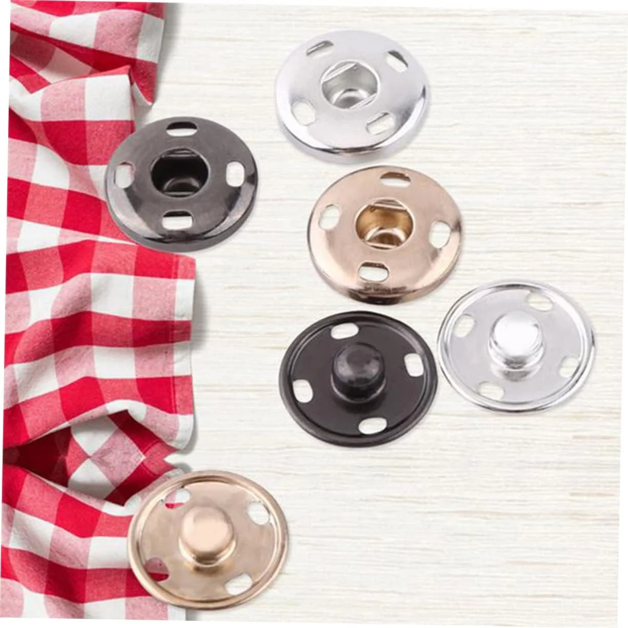 بسته 50 عددی دکمه فشاری طلایی 17 میلی متری برای خیاطی ساخته شده از برنج - دکمه های فشاری فلزی با کیفیت بالا برای لباس و پروژه های صنایع دستی DIY بسته 50 عددی دکمه فشاری طلایی 17 میلی متری برای خیاطی ساخته شده از برنج - دکمه های فشاری فلزی با کیفیت بالا برای لباس و پروژه های صنایع دستی DIY