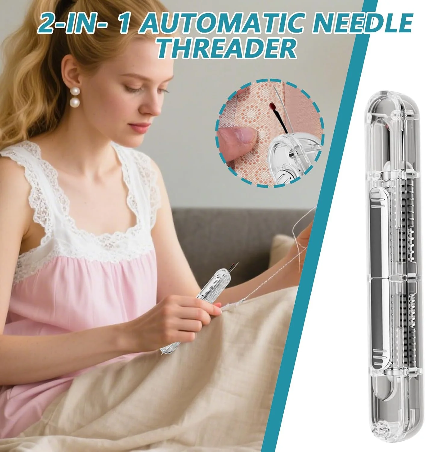 سوزن نخ کن | ابزار نخ کن اتوماتیک 2 در 1 و بشکاف - ابزار نخ کشی لوازم لحاف دوزی برای استفاده روزمره در خانه، مسافرت، مبتدیان، بانوان، علاقه مندان، دوخت و دوز، گلدوزی و پارچه سوزن نخ کن | ابزار نخ کن اتوماتیک 2 در 1 و بشکاف - ابزار نخ کشی لوازم لحاف دوزی برای استفاده روزمره در خانه، مسافرت، مبتدیان، بانوان، علاقه مندان، دوخت و دوز، گلدوزی و پارچه