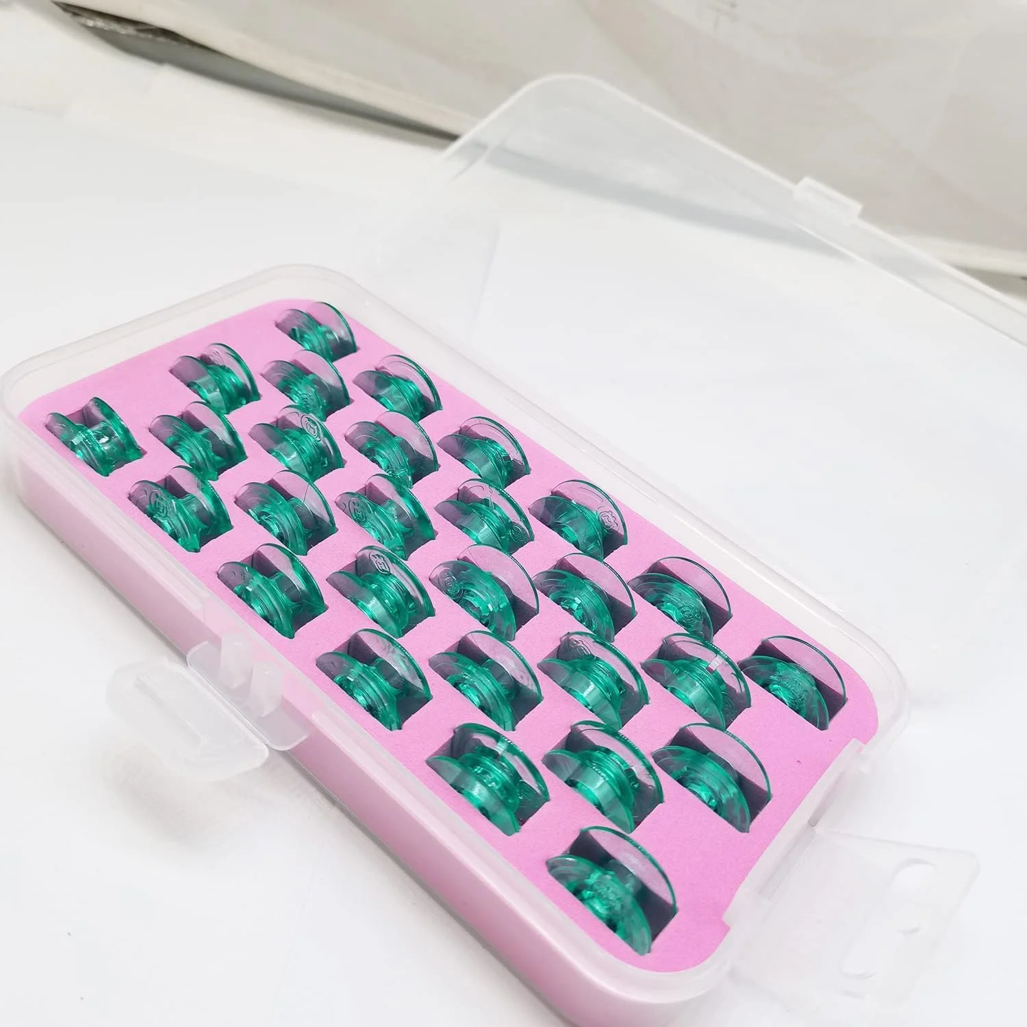 YICBOR 28PCs/Box Green Bobbins Compatible with Husqvarna Viking Sewing Machine #4131825-45 4123078-G