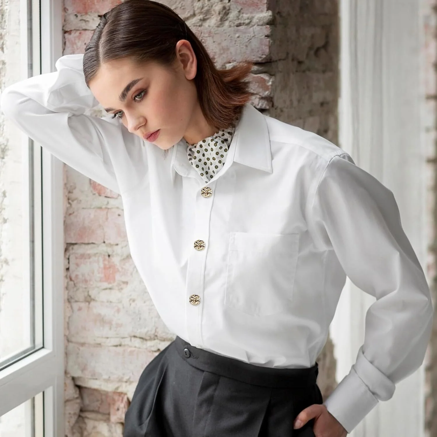 12 عدد دکمه فلزی طلایی فشن، دکمه های پایه نامنظم وینتیج برای ژاکت بافتنی، کت، پروژه های خیاطی صنایع دستی DIY، 23 میلی متر 12 عدد دکمه فلزی طلایی فشن، دکمه های پایه نامنظم وینتیج برای ژاکت بافتنی، کت، پروژه های خیاطی صنایع دستی DIY، 23 میلی متر