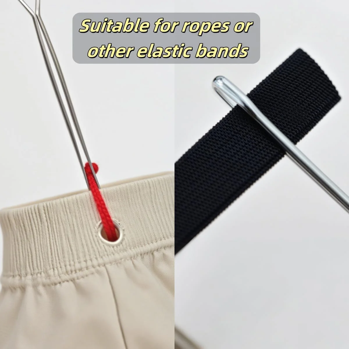 LC LICTOP گیره نخ کش طناب DIY، ابزار نخ کش فلزی 8 عددی با موچین برای لوازم خیاطی جایگزین کش شلوارک هودی، نوع سوراخ دار LC LICTOP گیره نخ کش طناب DIY، ابزار نخ کش فلزی 8 عددی با موچین برای لوازم خیاطی جایگزین کش شلوارک هودی، نوع سوراخ دار