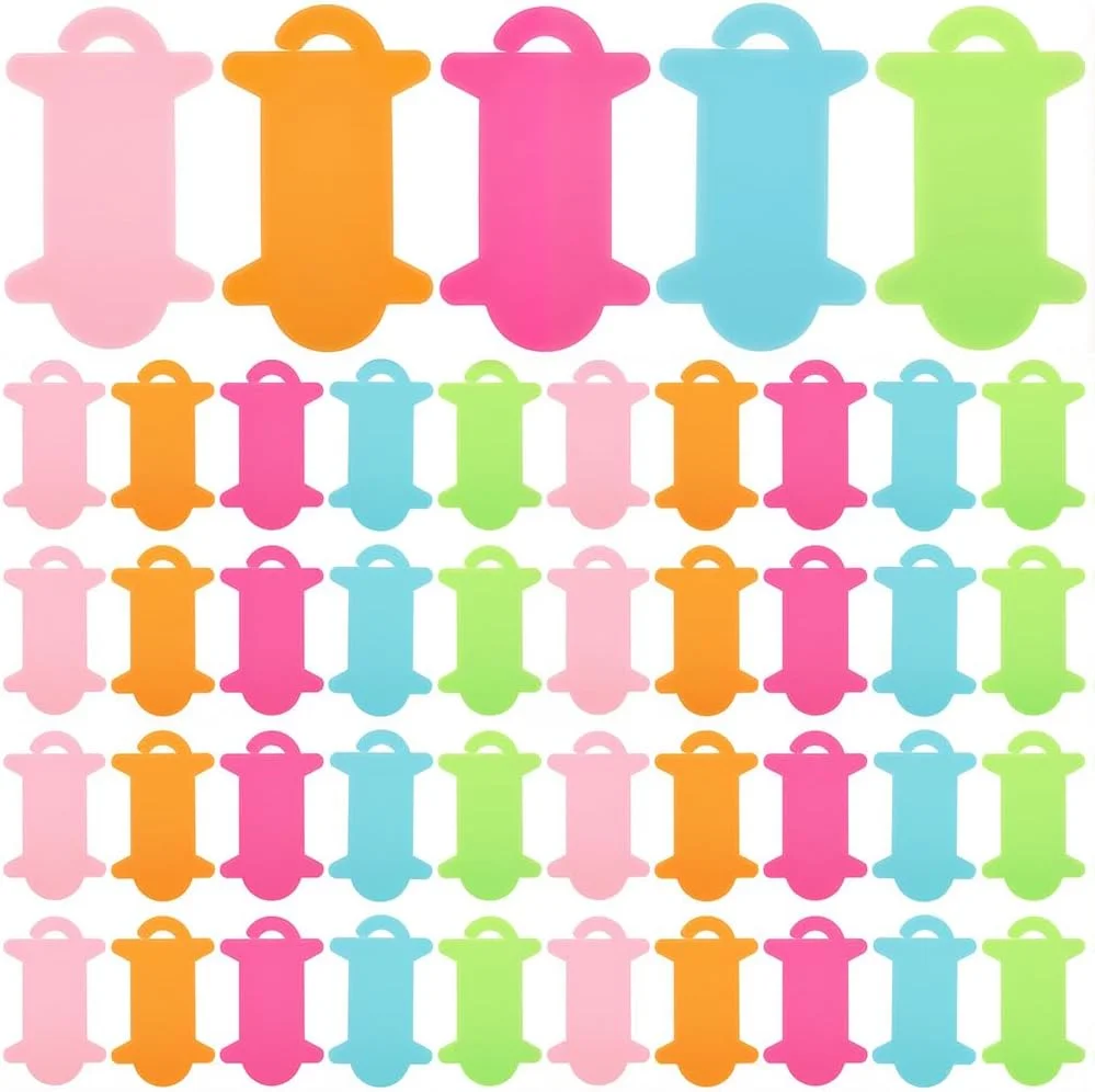 SUNNYCLUE 100 عدد کارت نخ گلدوزی، قرقره نخ کارت، مقوایی رنگی پلاستیکی، ابزار سازماندهی سیم پیچ تخت، خطوط روبان، قرقره های خیاطی برای کوک صلیبی، قلاب بافی، سوزن، لوازم DIY، کاردستی