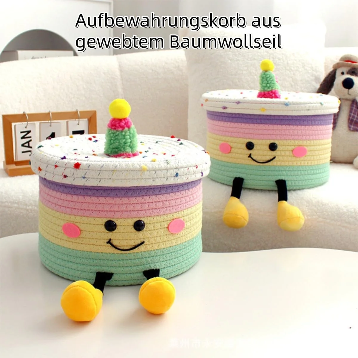 Vyloky Cotton Rope Braided Storage Basket Cute Cupcake Figure Organiser Decorative Box for Living Room Bedroom Toy Cuddly Toys Storage Decoration Ideas Gift (Large) Vyloky Cotton Rope Braided Storage Basket Cute Cupcake Figure Organiser Decorative Box for Living Room Bedroom Toy Cuddly Toys Storage Decoration Ideas Gift (Large)