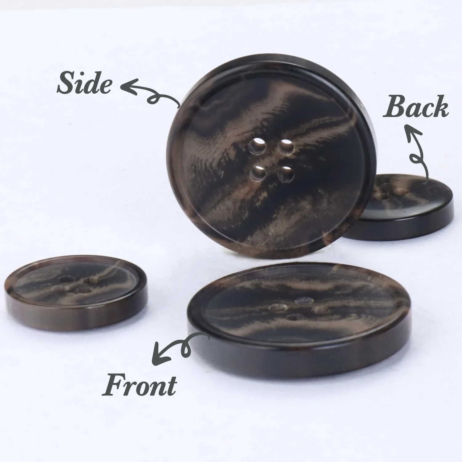 ست دکمه بازیافتی LTWHOME INOTIONSTYLE ساخته شده از شاخ بازیافتی 20/30 میلی متر دکمه های 4 سوراخه برای کت و ژاکت به رنگ قهوه ای تیره، 16 عدد 23LSK0195 ست دکمه بازیافتی LTWHOME INOTIONSTYLE ساخته شده از شاخ بازیافتی 20/30 میلی متر دکمه های 4 سوراخه برای کت و ژاکت به رنگ قهوه ای تیره، 16 عدد 23LSK0195