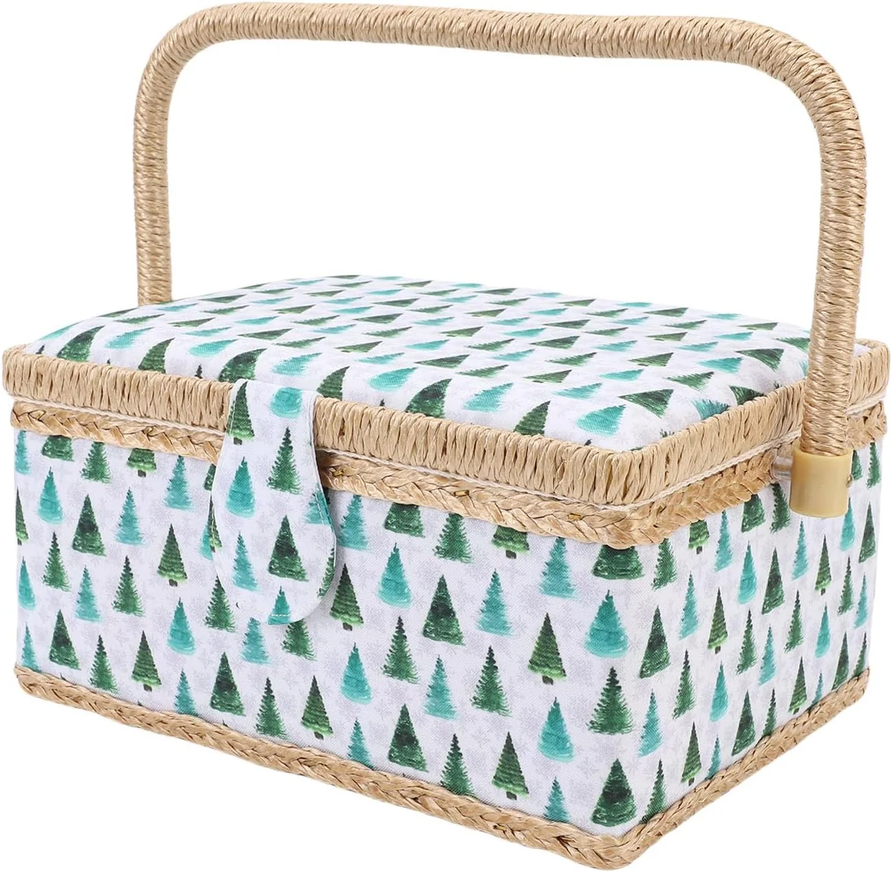 جعبه خیاطی OVAQUIXI، جعبه لوازم خیاطی قابل حمل با طرح درخت، دارای دو لایه برای نگهداری و سینی جداشدنی برای علاقه مندان به کاردستی، 24.5x18.5x12 سانتی متر جعبه خیاطی OVAQUIXI، جعبه لوازم خیاطی قابل حمل با طرح درخت، دارای دو لایه برای نگهداری و سینی جداشدنی برای علاقه مندان به کاردستی، 24.5x18.5x12 سانتی متر