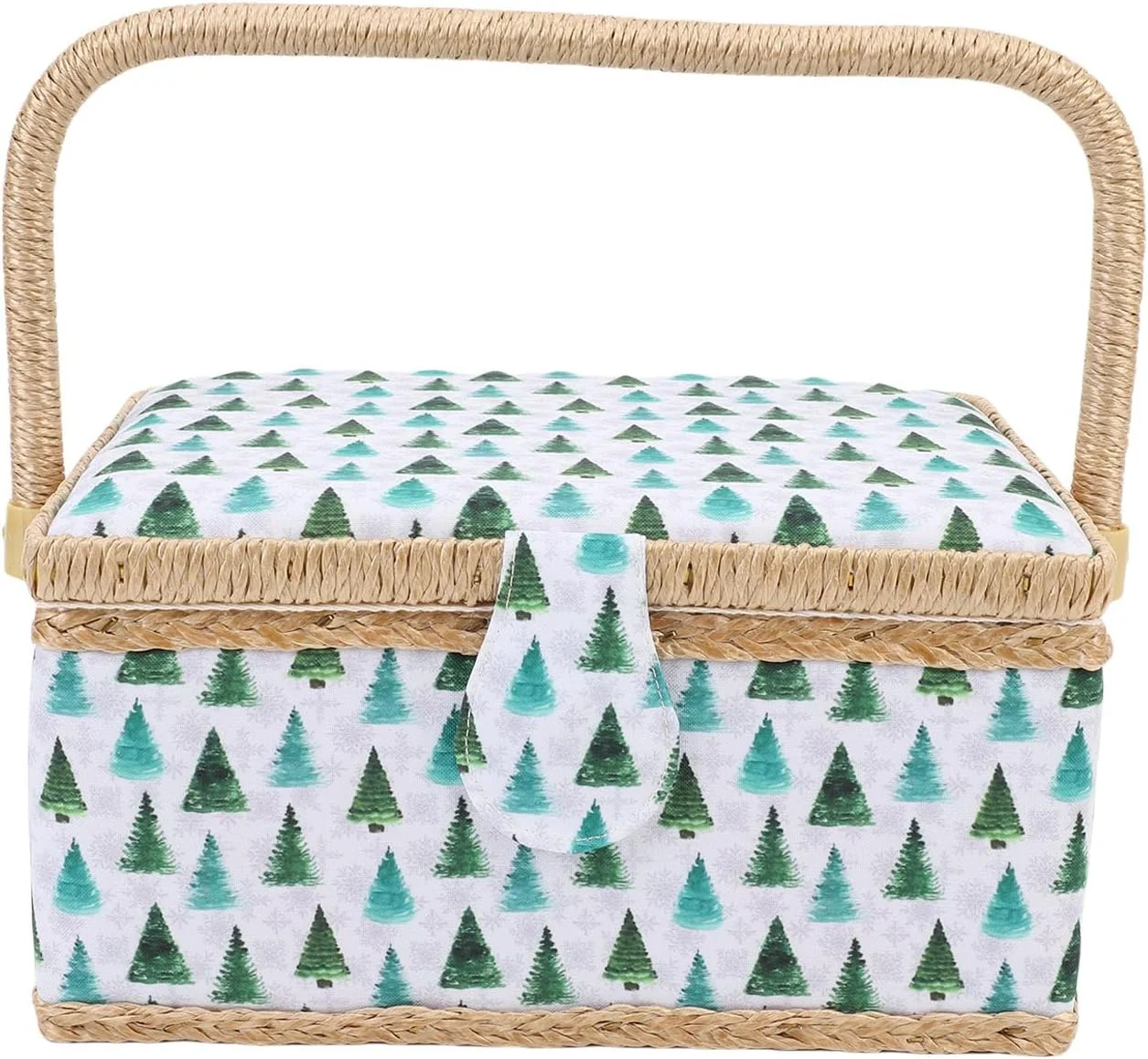 جعبه خیاطی OVAQUIXI، جعبه لوازم خیاطی قابل حمل با طرح درخت، دارای دو لایه برای نگهداری و سینی جداشدنی برای علاقه مندان به کاردستی، 24.5x18.5x12 سانتی متر جعبه خیاطی OVAQUIXI، جعبه لوازم خیاطی قابل حمل با طرح درخت، دارای دو لایه برای نگهداری و سینی جداشدنی برای علاقه مندان به کاردستی، 24.5x18.5x12 سانتی متر