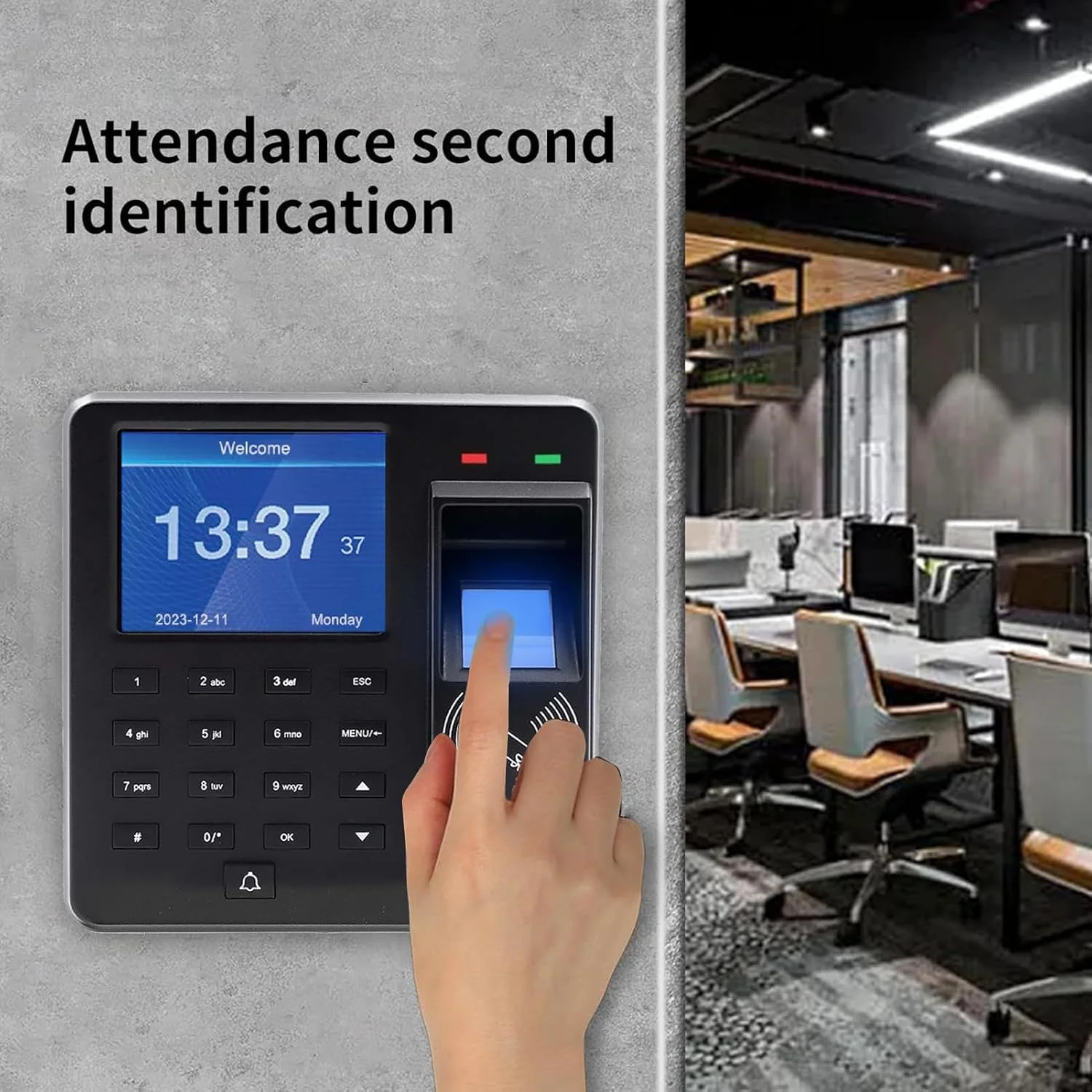 دستگاه ساعت زنی اثر انگشت Cryfokt، دستگاه حضور و غیاب بیومتریک کارمندان با اثر انگشت، رمز عبور و کارت شناسایی، دستگاه پانچ ساعت حضور و غیاب مستقل برای دفتر و مدرسه دستگاه ساعت زنی اثر انگشت Cryfokt، دستگاه حضور و غیاب بیومتریک کارمندان با اثر انگشت، رمز عبور و کارت شناسایی، دستگاه پانچ ساعت حضور و غیاب مستقل برای دفتر و مدرسه