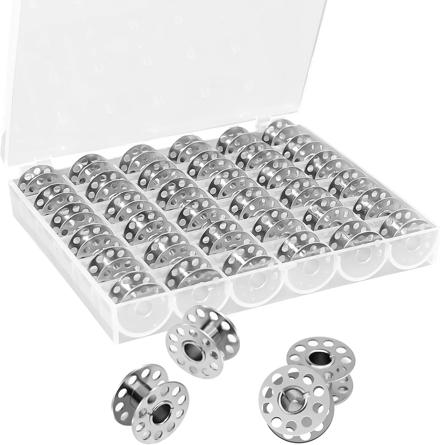 بسته 36 عددی ماسوره فلزی چرخ خیاطی با جعبه نگهداری، ماسوره های یونیورسال کلاس 15 سازگار با Brother، Janome، Singer، Bernina، Toyata، Anime، Kenmore، Elna، Babylock از LeBeila (36 عدد) بسته 36 عددی ماسوره فلزی چرخ خیاطی با جعبه نگهداری، ماسوره های یونیورسال کلاس 15 سازگار با Brother، Janome، Singer، Bernina، Toyata، Anime، Kenmore، Elna، Babylock از LeBeila (36 عدد)