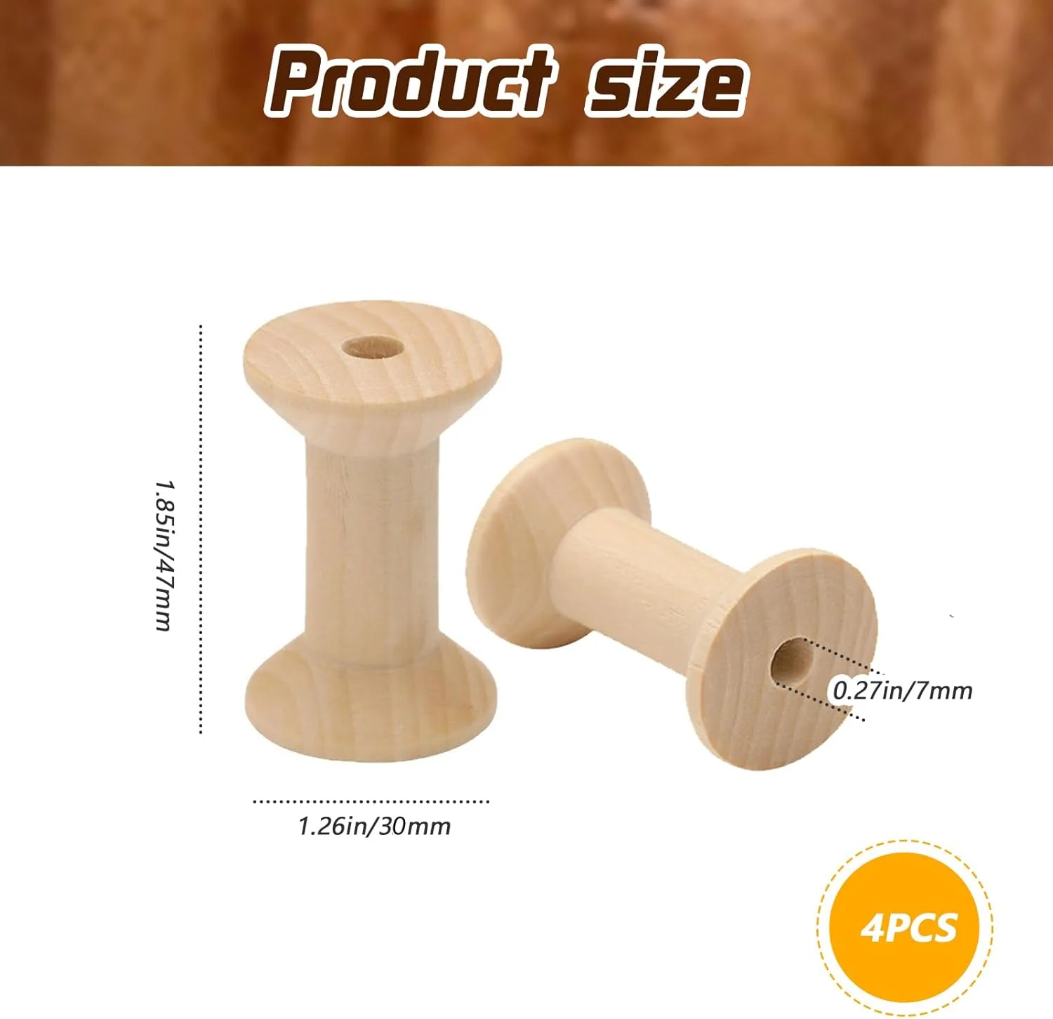 قرقره چوبی خالی، قرقره چوبی نخ، نگهدارنده روبان نخ خیاطی برای صنایع دستی بافندگی سیم، 4.7 x 3 سانتی متر، بسته 4 عددی قرقره چوبی خالی، قرقره چوبی نخ، نگهدارنده روبان نخ خیاطی برای صنایع دستی بافندگی سیم، 4.7 x 3 سانتی متر، بسته 4 عددی