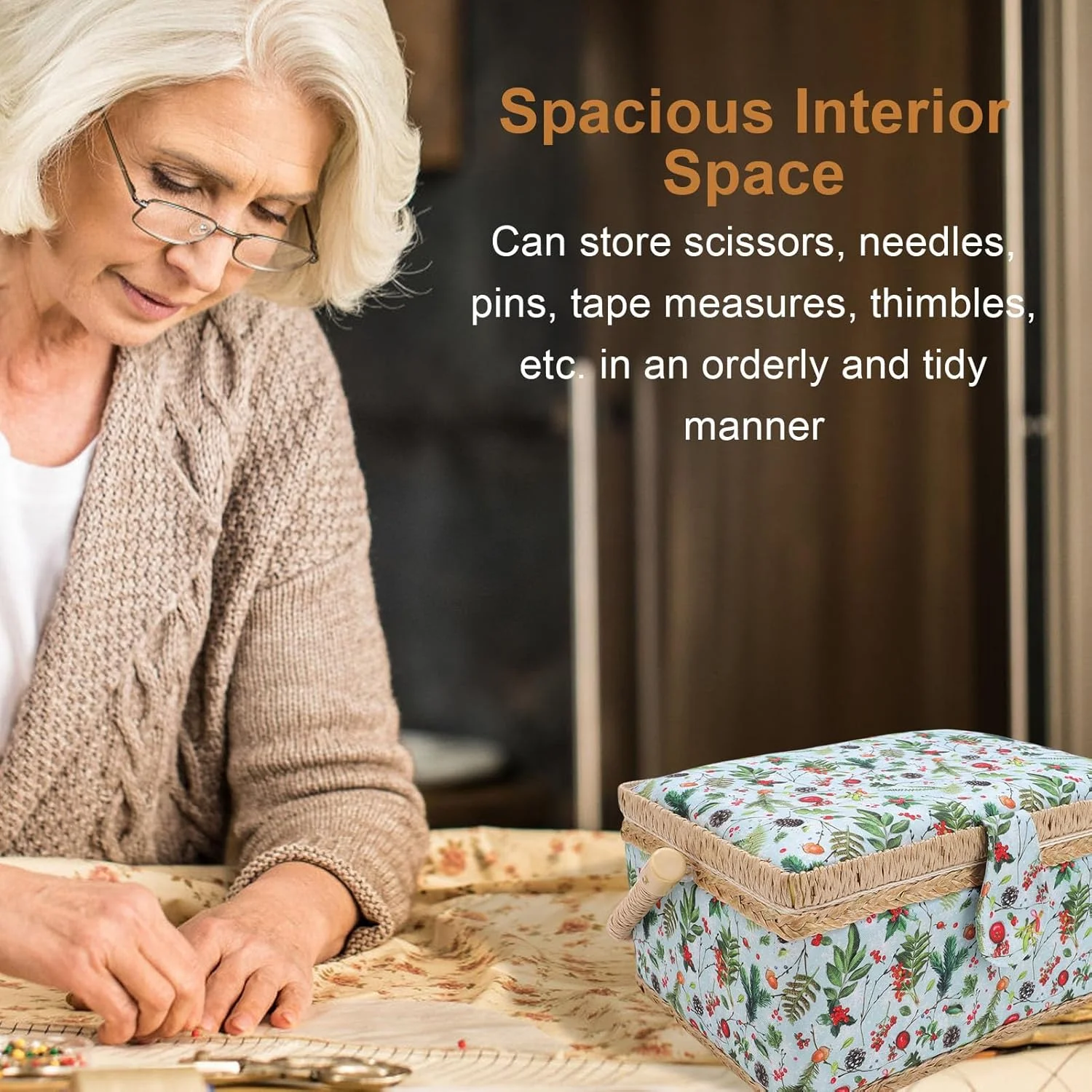 جعبه خیاطی Depisuta، سازمان دهنده بزرگ لوازم خیاطی با سینی جداشدنی، دسته بزرگ و فضای داخلی جادار، جعبه نگهداری قابل حمل لوازم خیاطی و جواهرات جعبه خیاطی Depisuta، سازمان دهنده بزرگ لوازم خیاطی با سینی جداشدنی، دسته بزرگ و فضای داخلی جادار، جعبه نگهداری قابل حمل لوازم خیاطی و جواهرات