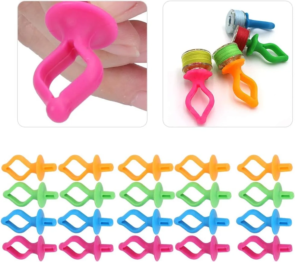 Tnfeeon 40PCS Colorful Bobbin Holder Thread Control Bobbin Holder Clips for Embroidery Quilting and Sewing Thread Tnfeeon 40PCS Colorful Bobbin Holder Thread Control Bobbin Holder Clips for Embroidery Quilting and Sewing Thread