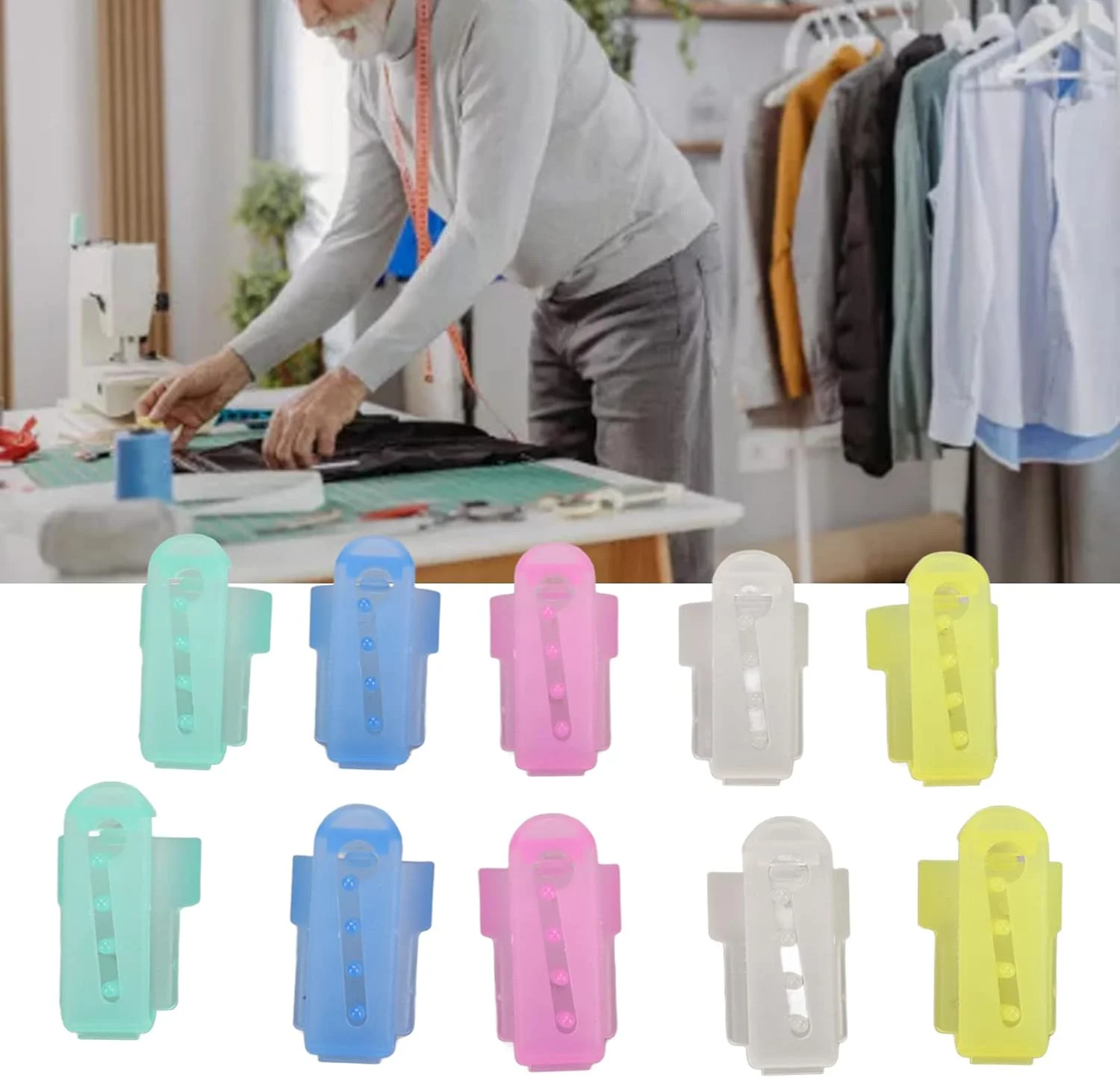 انگشتانه بافندگی عمومی، 10 عدد راهنمای نخ کاربردی و بادوام قابل حمل با کاربرد گسترده و ظاهری براق برای مصارف خانگی و هدیه برای مادر