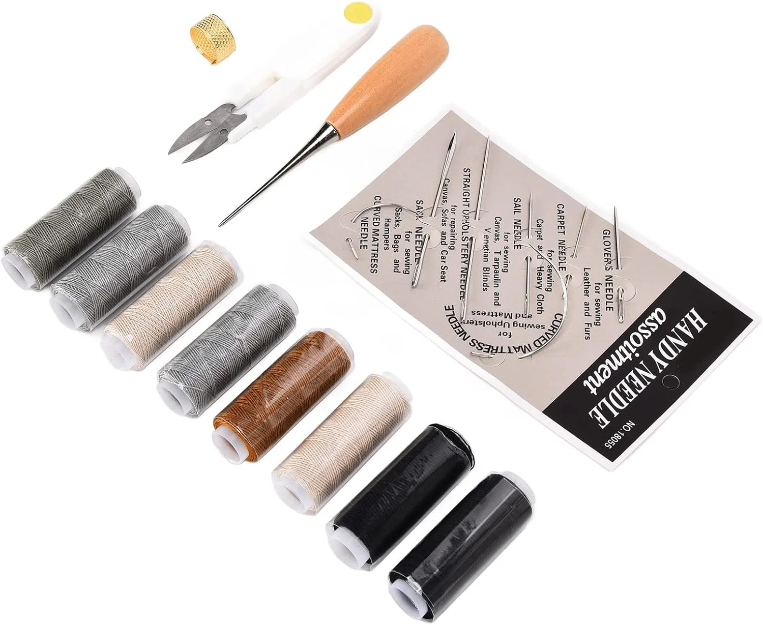 ست نخ چرخ خیاطی عمومی، سوزن های خیاطی چند منظوره چند رنگ برای کت، فرش و بوم