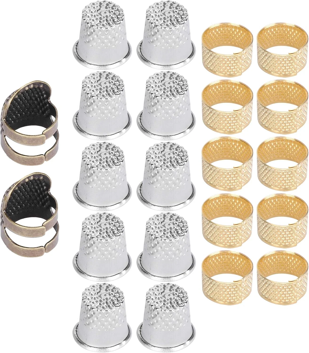 مجموعه انگشتانه خیاطی Tnfeeon محافظ نوک انگشت برنجی محافظ انگشت قابل تنظیم برای خیاطی گلدوزی و کارهای سوزنی