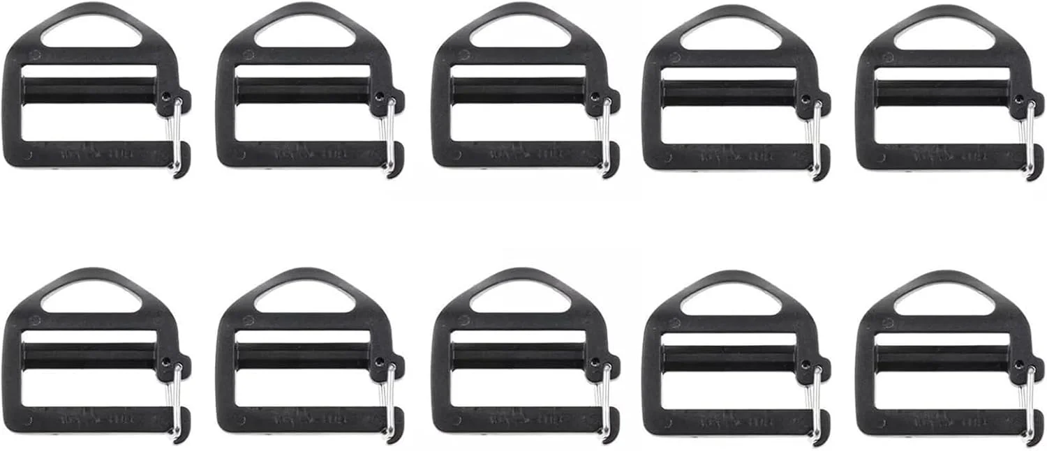 گیره سگک کمربند تسمه ای 10 عددی 25 میلی متری 1 اینچی با گیره قلاب با قابلیت تنظیم باز، مجموعه جایگزین سگک کوله پشتی