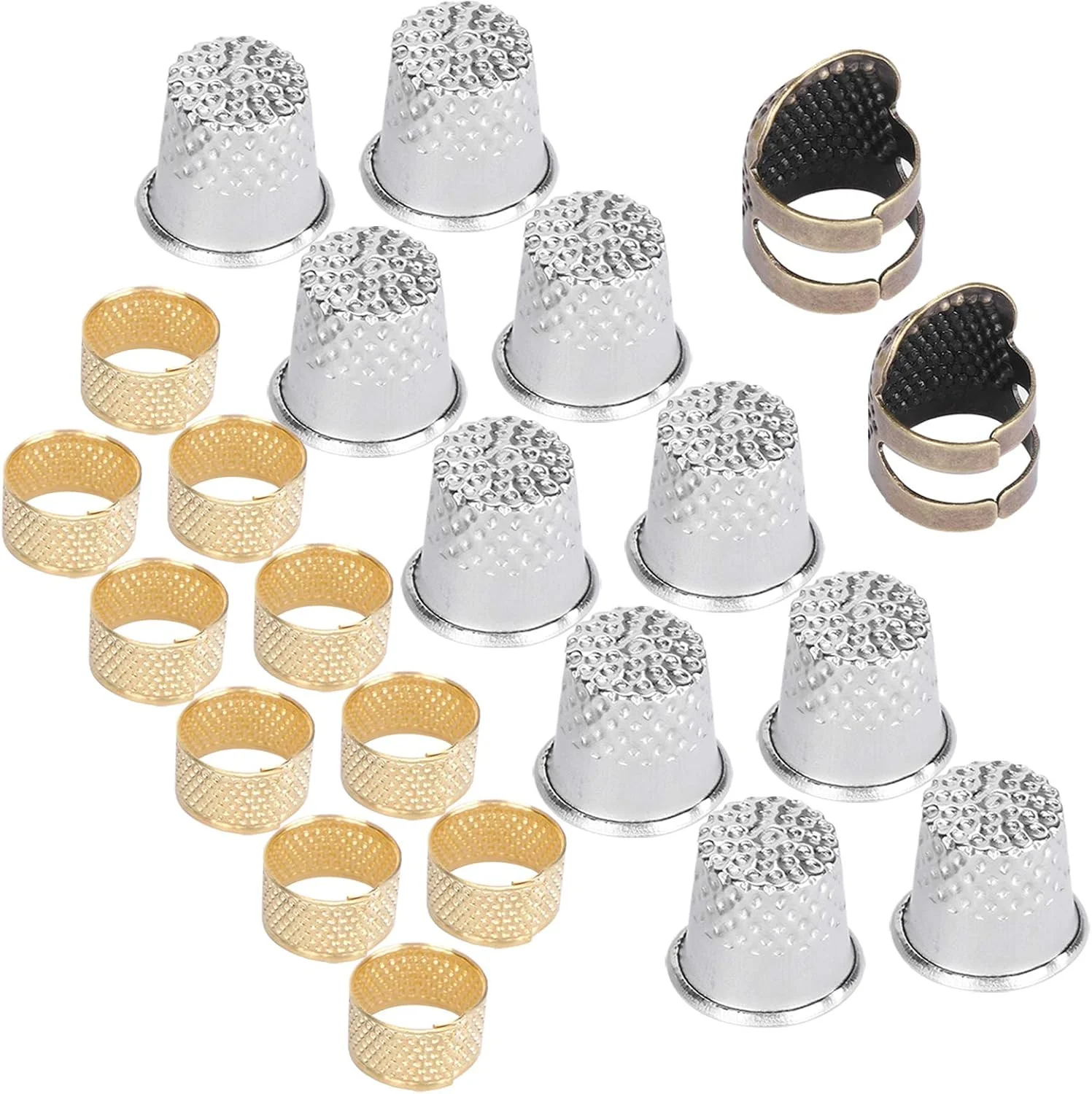 مجموعه انگشتانه خیاطی Tnfeeon محافظ نوک انگشت برنجی محافظ انگشت قابل تنظیم برای خیاطی گلدوزی و کارهای سوزنی مجموعه انگشتانه خیاطی Tnfeeon محافظ نوک انگشت برنجی محافظ انگشت قابل تنظیم برای خیاطی گلدوزی و کارهای سوزنی