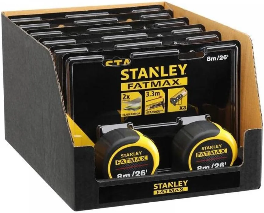 متر نواری دوقلو استنلی تولز FatMax Classic، 8 متر/26 فوت (عرض 32 میلی متر)، زرد، STA581558