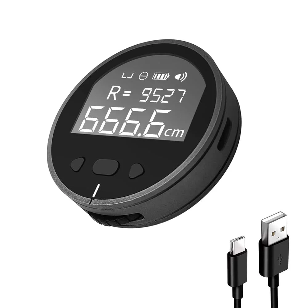 متر نواری دیجیتال الکترونیکی 99 متری با نمایشگر LCD، خط کش دیجیتال، ابزار اندازه گیری هوشمند کوچک شارژی برای قطر منحنی مسطح شکل های نامنظم، دقت بالا، هدیه ای ایده آل