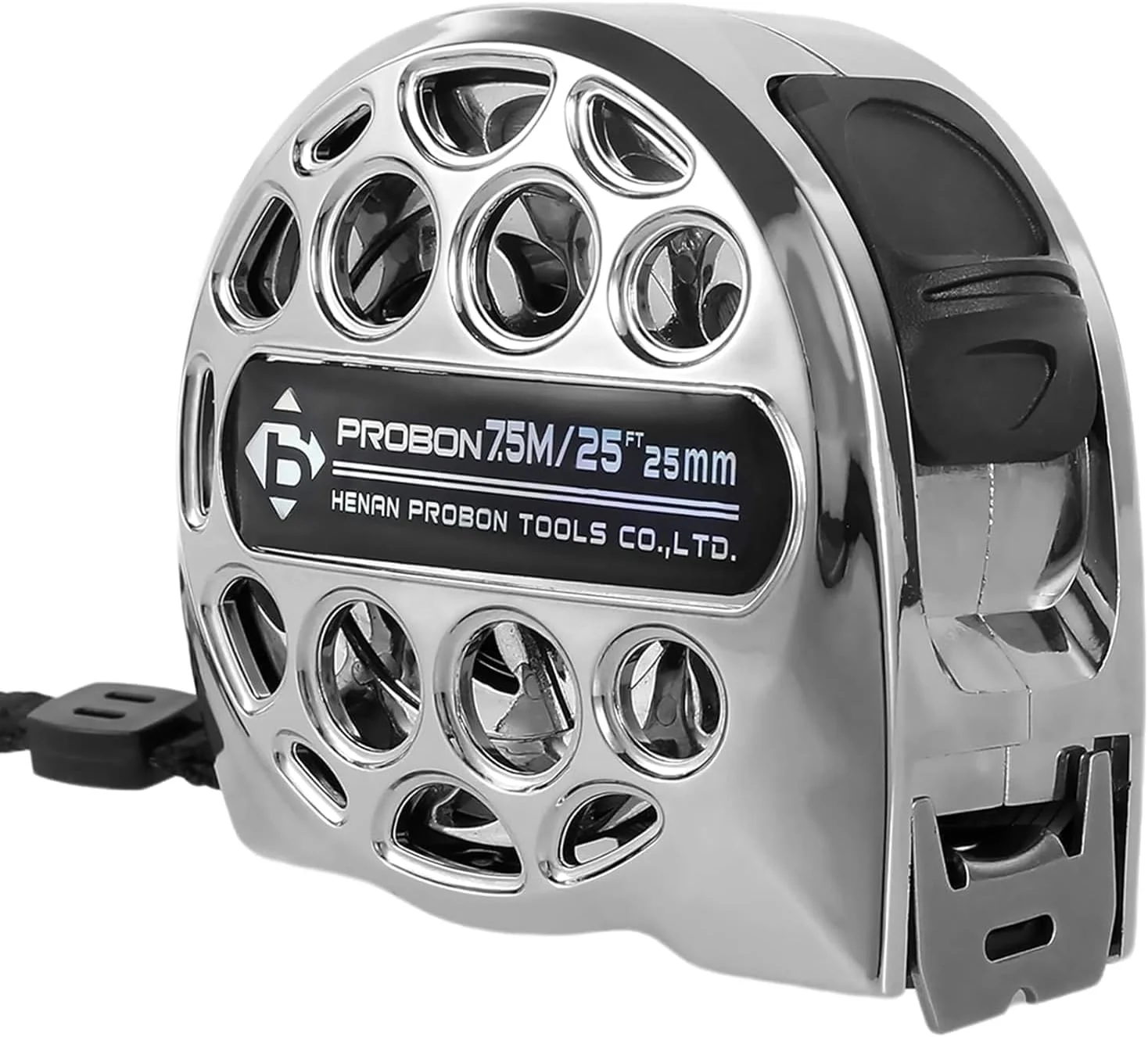 متر نواری استیل آزونه، 7.5 متر / 25 فوت با مقیاس دو طرفه، طراحی توخالی تیتانیومی، ضد آب، تلسکوپی قابل حمل، مناسب برای مصارف خانگی و صنعتی