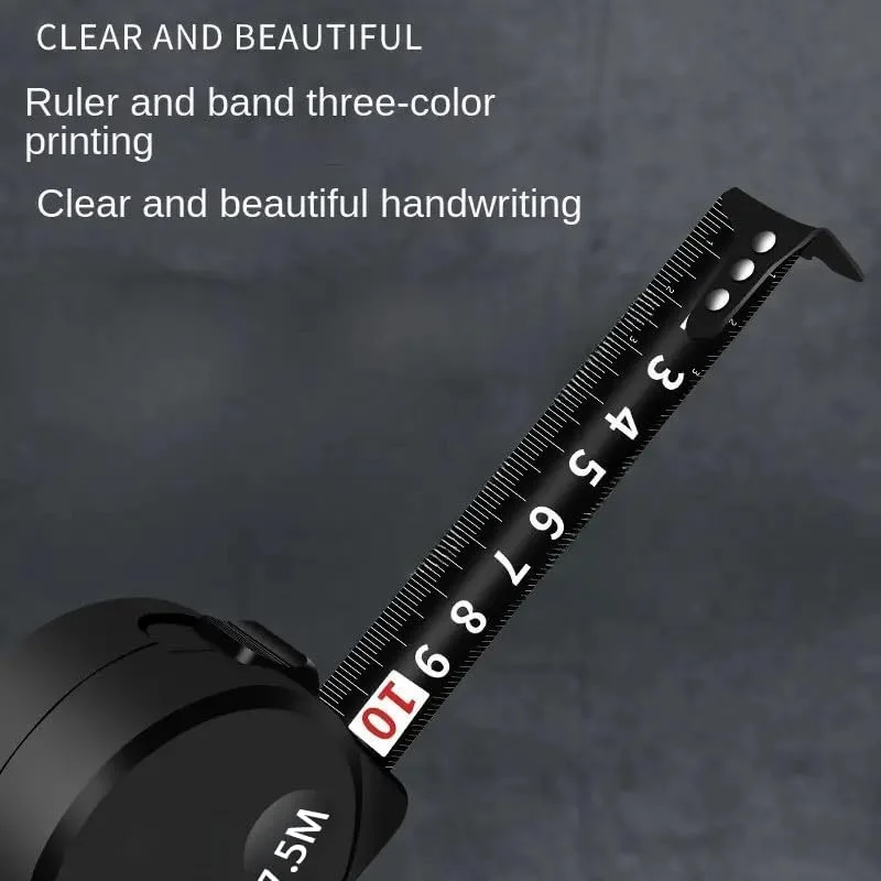 متر نواری تِنگ‌کانگ جمع‌شونده با تیغه فولاد کربنی مشکی، متر با خوانایی آسان و خط‌کش اعشاری مناسب برای نقشه‌برداران، مهندسان و برق‌کاران (7.5 متر)