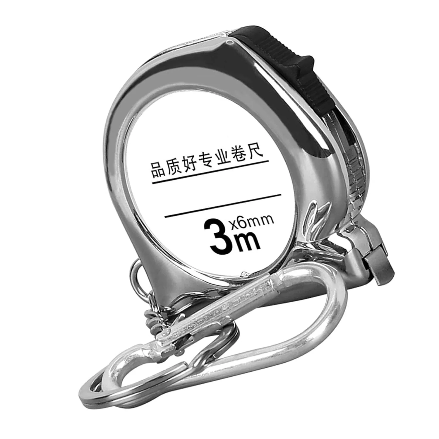 متر نواری فولادی جمع و جور جاکلیدی، ابزار اندازه گیری قابل حمل سبک و راحت، اندازه جیبی، متر نواری فولادی، مقیاس واضح، اندازه مینی برای سگک کوهنوردی