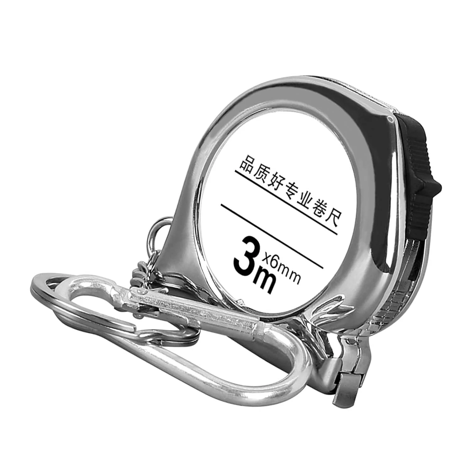 متر نواری فولادی جمع و جور جاکلیدی، ابزار اندازه گیری قابل حمل سبک و راحت، اندازه جیبی، متر نواری فولادی، مقیاس واضح، اندازه مینی برای سگک کوهنوردی