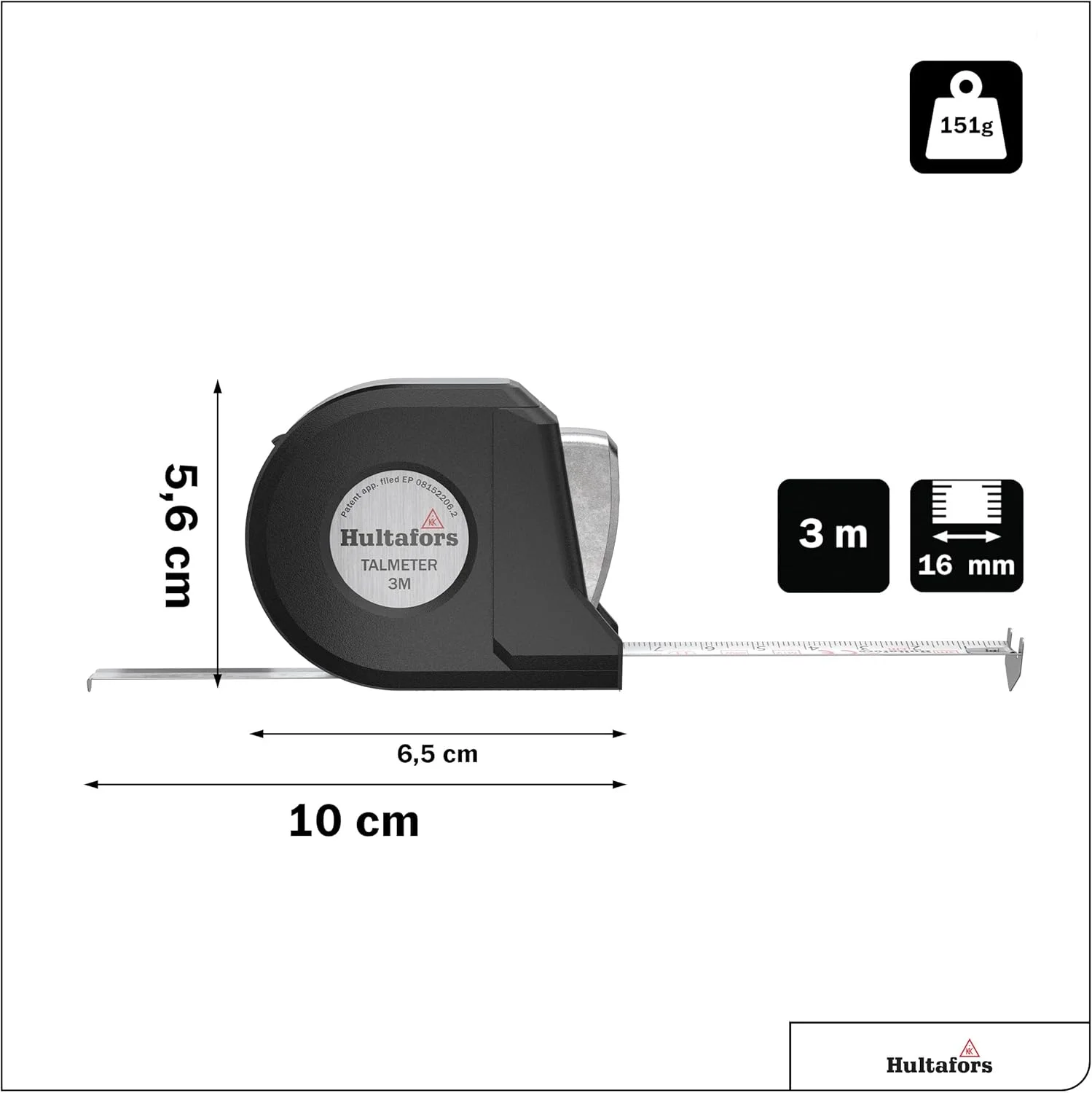 متر نواری علامت گذاری هولتافورس تالمتر 3 متری 16 میلی متری
