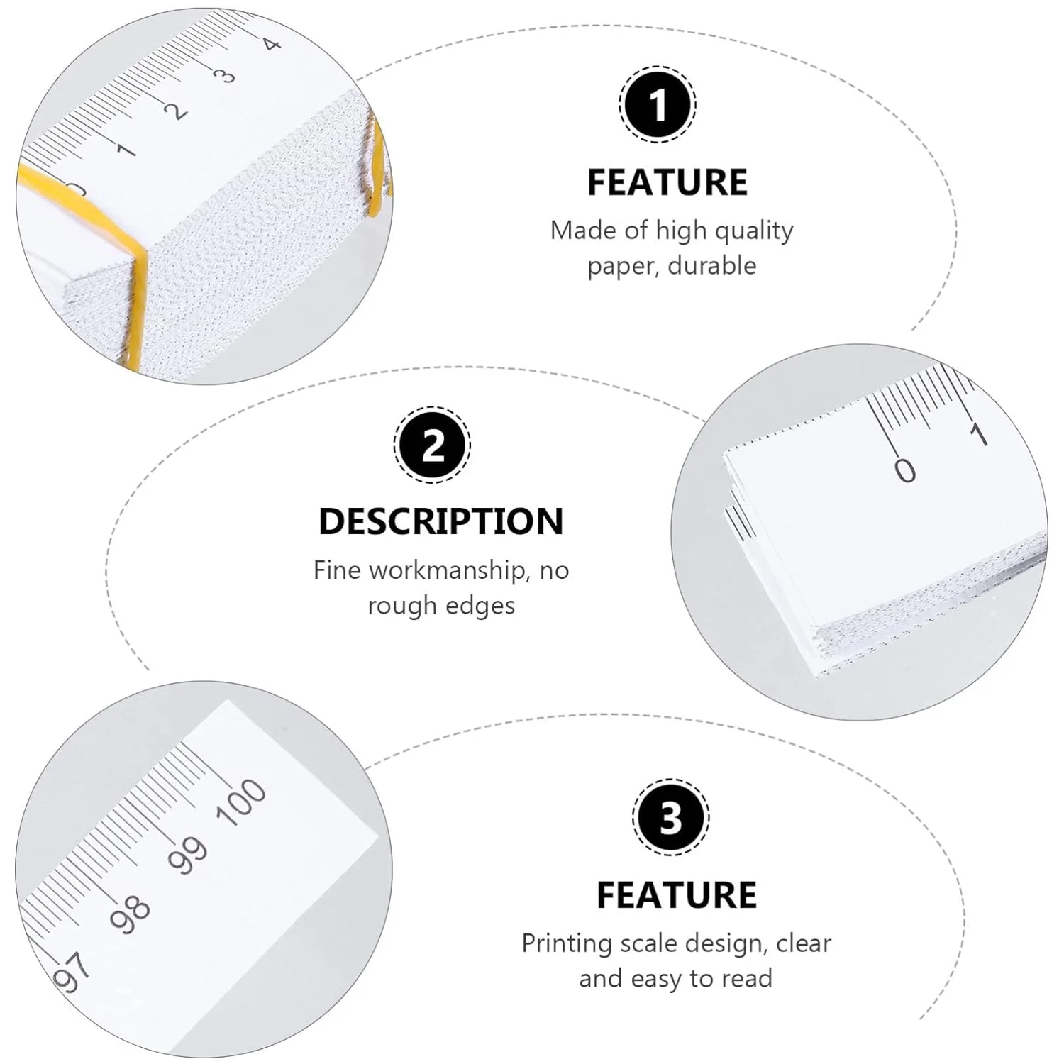 نوار اندازه گیری کاغذی 1 متری DOITOOL، بسته 100 عددی خط کش های یکبار مصرف برای اندازه گیری زخم، نوار اندازه گیری دور سر دو طرفه، مورد استفاده در آموزش و پرورش برای اندازه گیری سر نوزادان در کلینیک ها، کلاس های درس و دفاتر