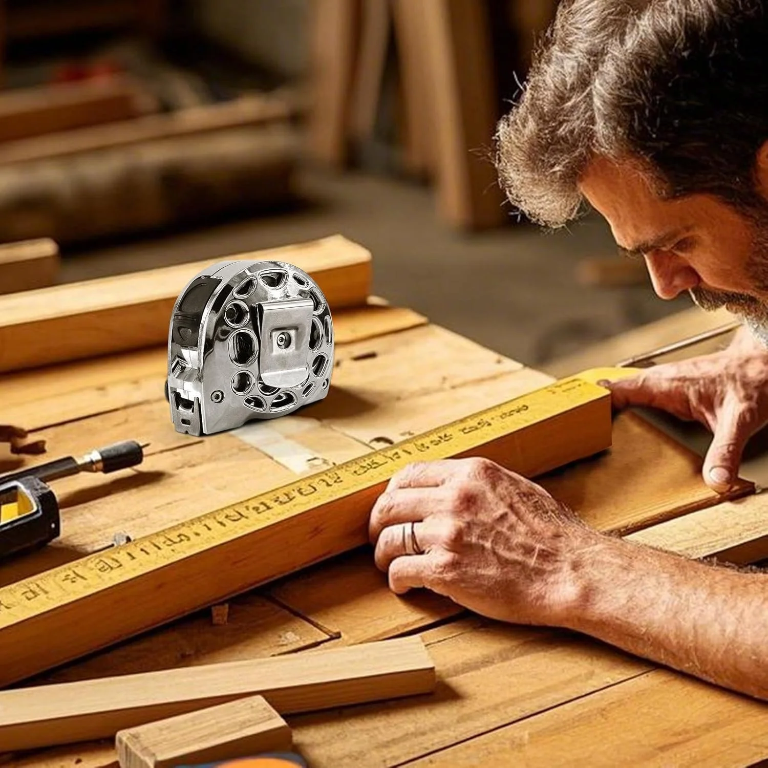 متر نواری استیل ضد زنگ - متر نواری قابل افزایش طول | خط کش ضد آب برای ساخت و ساز، نجاری، مهندسی، کارگاه خانگی، محل کار