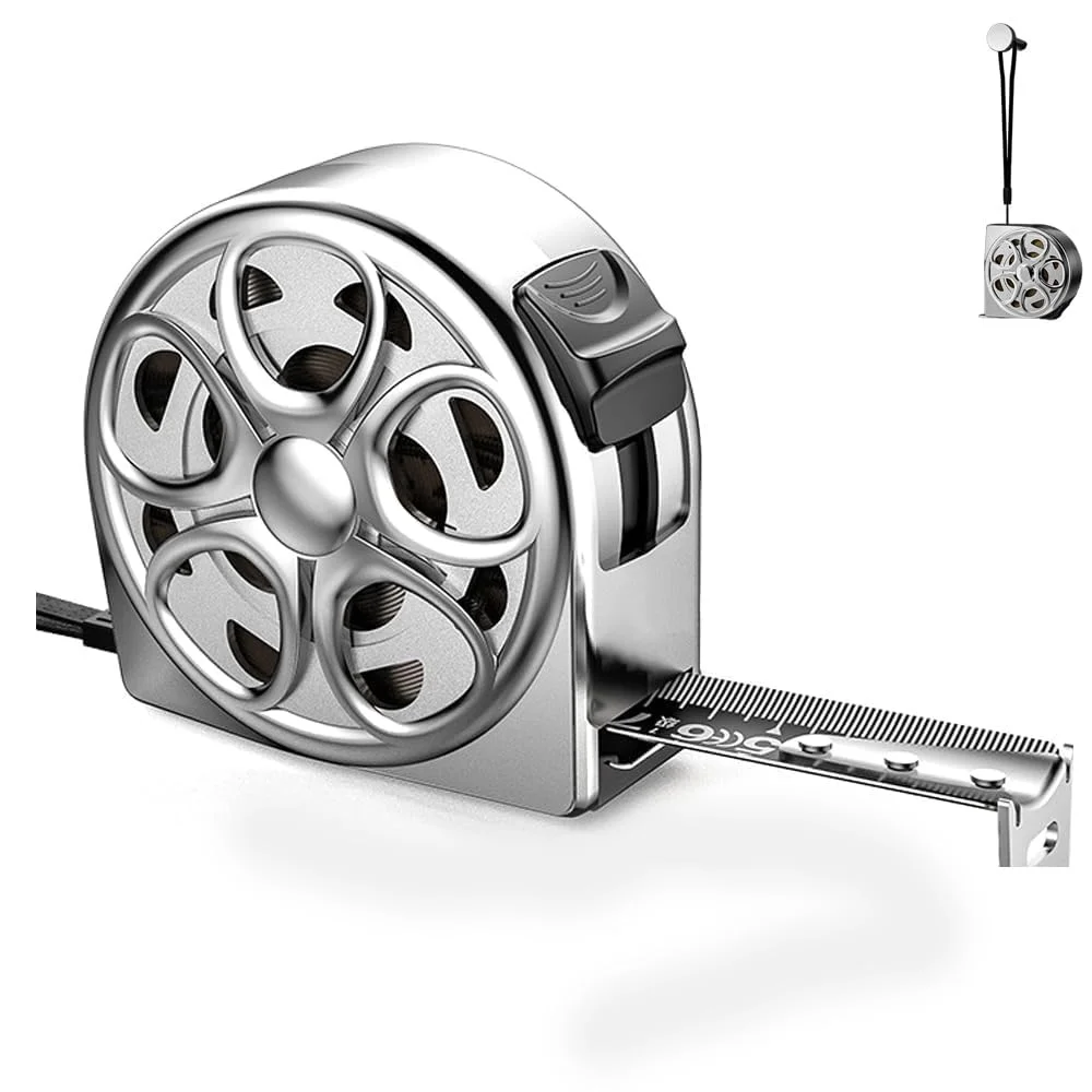 متر نواری 3 متری KWSLIN، ابزار اندازه گیری جمع شونده استیل ضد زنگ با قفل خودکار، مقیاس خوانا دو طرفه، خط کش فشرده ضد زنگ برای نجاری، DIY، دفتر، نقره ای (3 متر در 16 میلی متر)