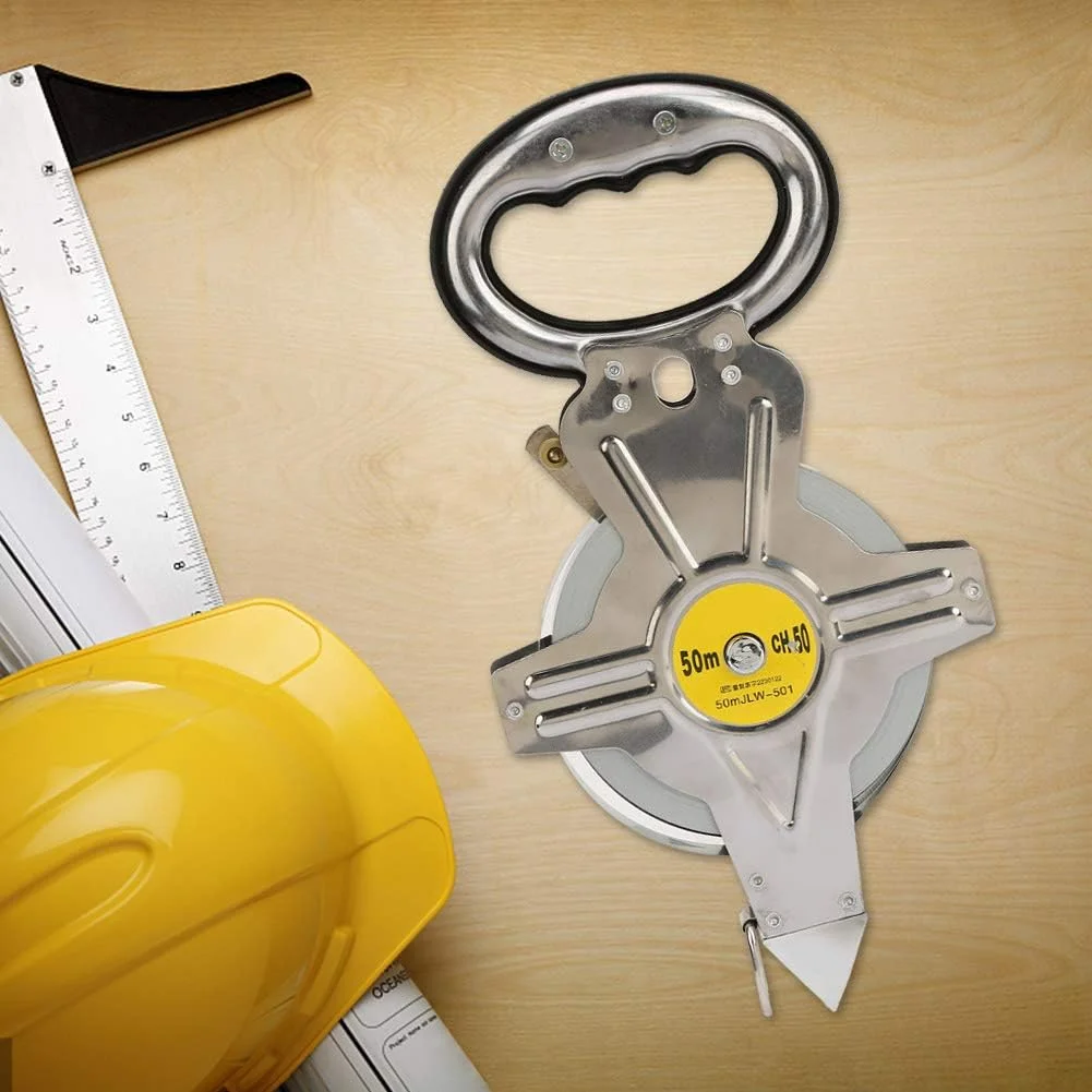 متر نواری 50 متری استیل زومینی، ابزار جمع شونده برای نقشه برداری و ساخت و ساز مهندسی