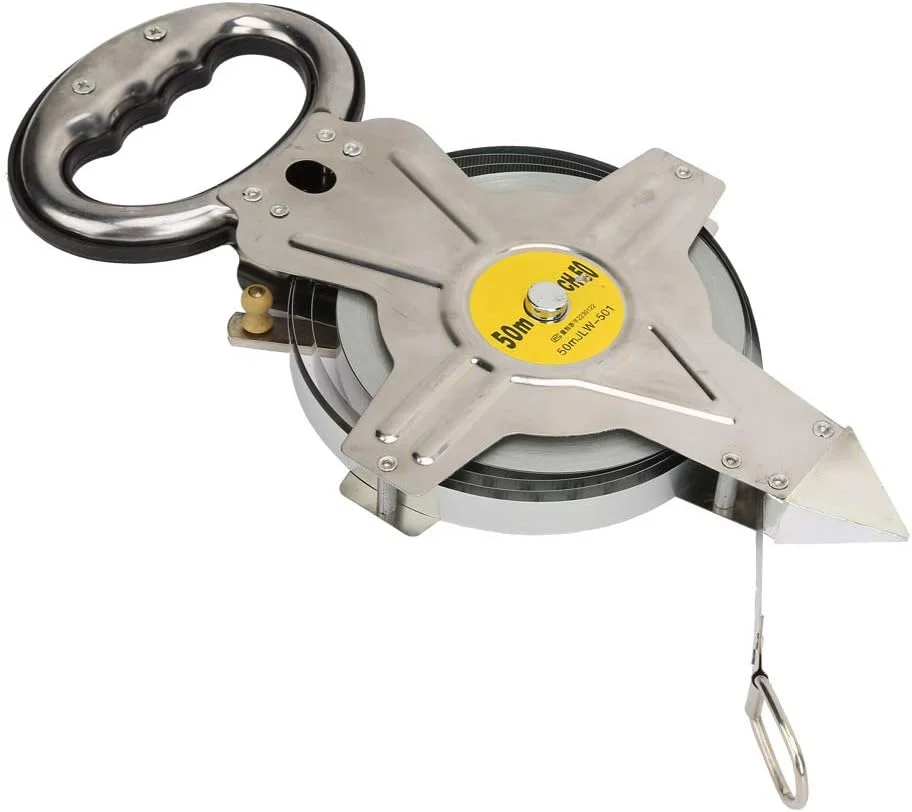 متر نواری 50 متری استیل زومینی، ابزار جمع شونده برای نقشه برداری و ساخت و ساز مهندسی