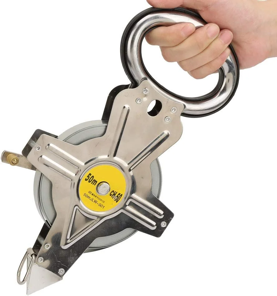 متر نواری 50 متری استیل زومینی، ابزار جمع شونده برای نقشه برداری و ساخت و ساز مهندسی