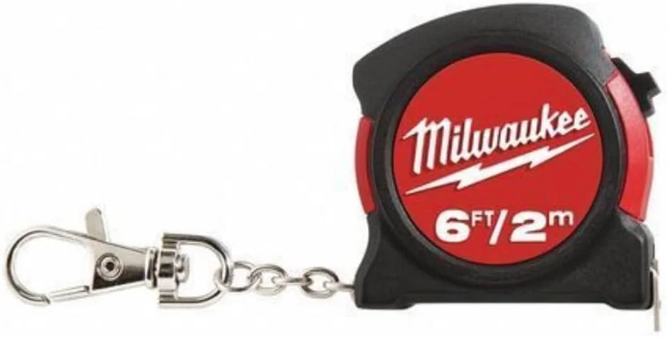 TWQBHSH مناسب برای ابزار Milwaukee 48-22-5506 متر نواری 6 فوتی / 2 متری جاکلیدی Milwaukee، قرمز