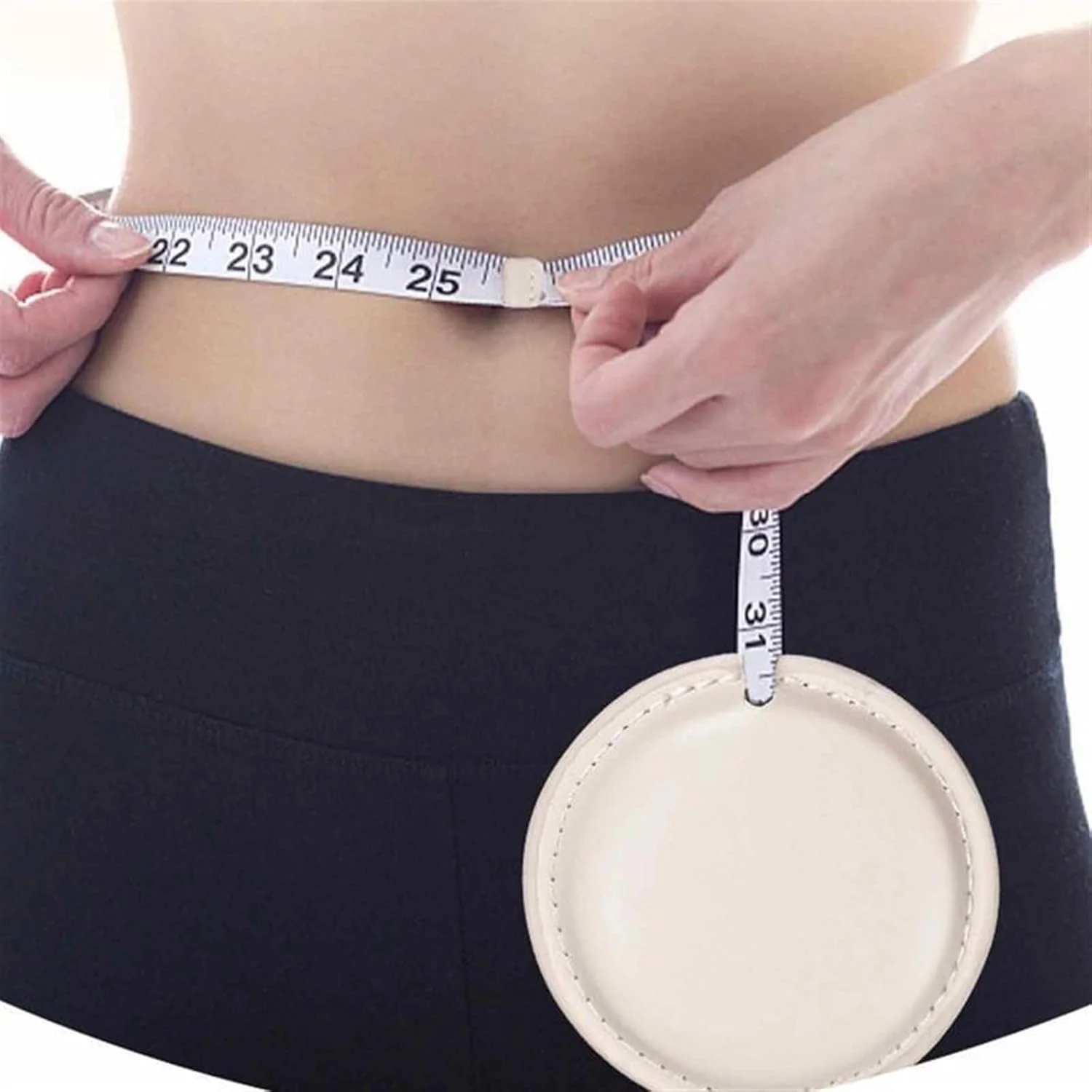 متر نواری TEDNIDS، متر نواری نرم جمع شونده با روکش چرمی، متر جیبی با مقیاس دوگانه، خط کش انعطاف پذیر برای اندازه گیری پارچه و بدن (آبی تیره)