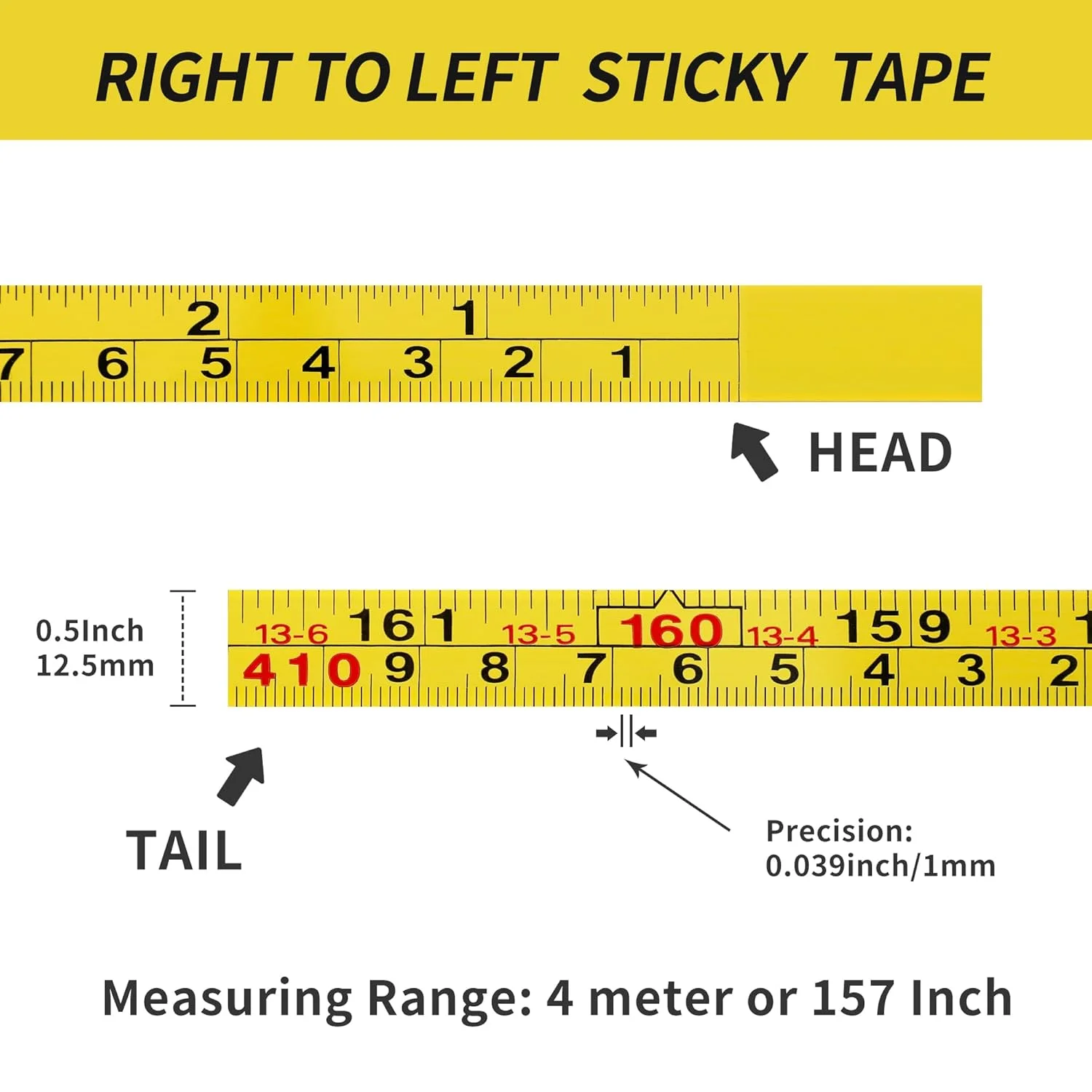 دو عدد نوار اندازه گیری فولادی خود چسب، برچسب خط کش اندازه گیری امپریال و متریک، نوار اندازه گیری چسبی از چپ به راست و راست به چپ برای میز کار، نجاری، اره و طراحی، 410 سانتی متر / 161 اینچ دو عدد نوار اندازه گیری فولادی خود چسب، برچسب خط کش اندازه گیری امپریال و متریک، نوار اندازه گیری چسبی از چپ به راست و راست به چپ برای میز کار، نجاری، اره و طراحی، 410 سانتی متر / 161 اینچ