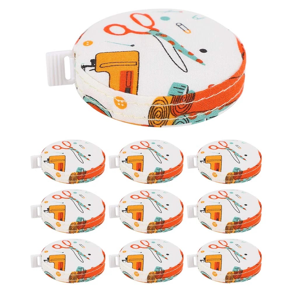 10 عدد متر نواری، متر نواری، خط کش جمع شونده با مقیاس دو طرفه، متر نواری پارچه ای برای خیاطی، اندازه گیری و دوخت، خط کش قابل حمل