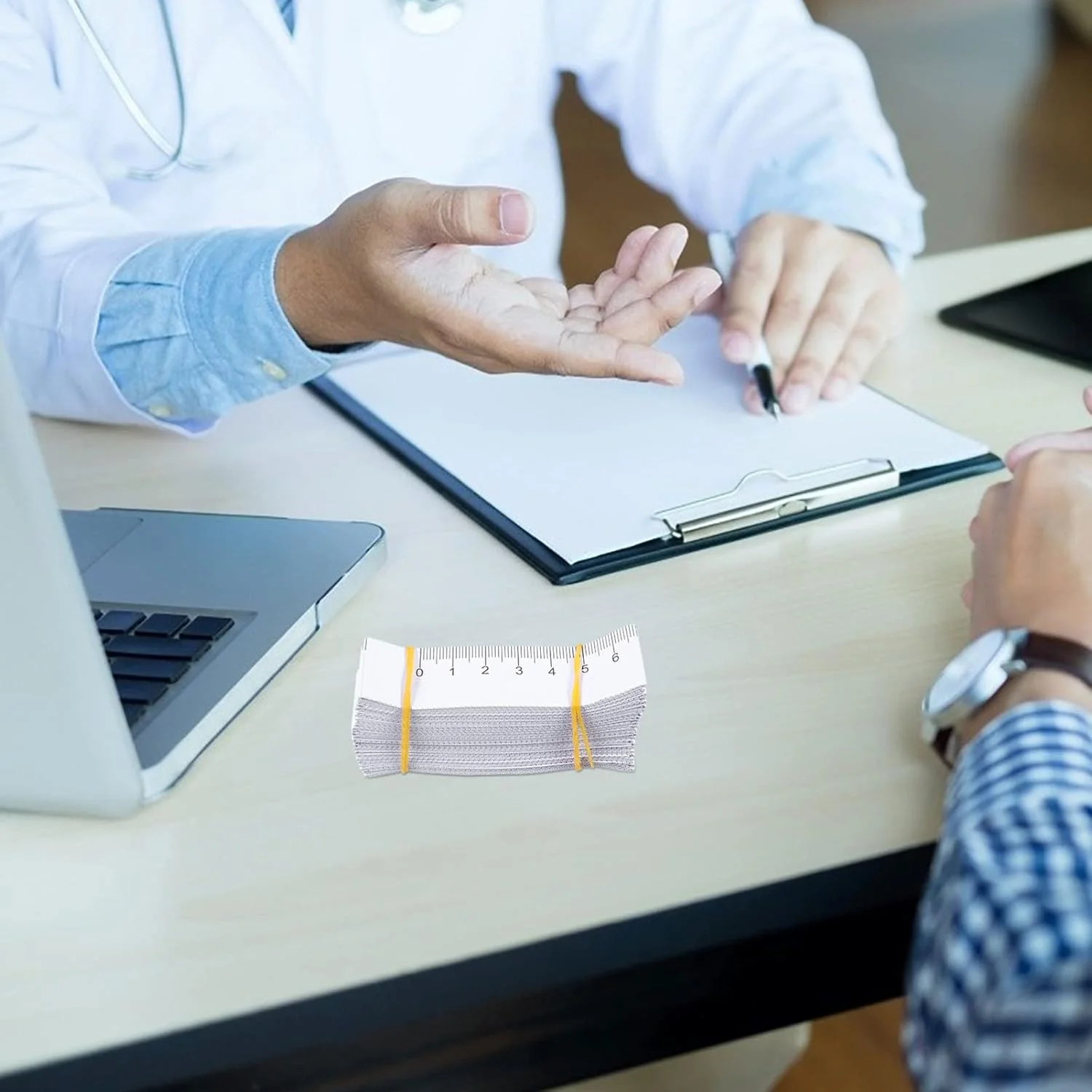 نوار اندازه گیری کاغذی 1 متری DOITOOL، بسته 100 عددی خط کش های یکبار مصرف برای اندازه گیری زخم، نوار اندازه گیری دور سر دو طرفه، مورد استفاده در آموزش و پرورش برای اندازه گیری سر نوزادان در کلینیک ها، کلاس های درس و دفاتر